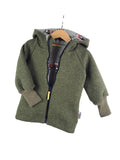 Walkjacke moosgrün meliert mit Traktor khaki