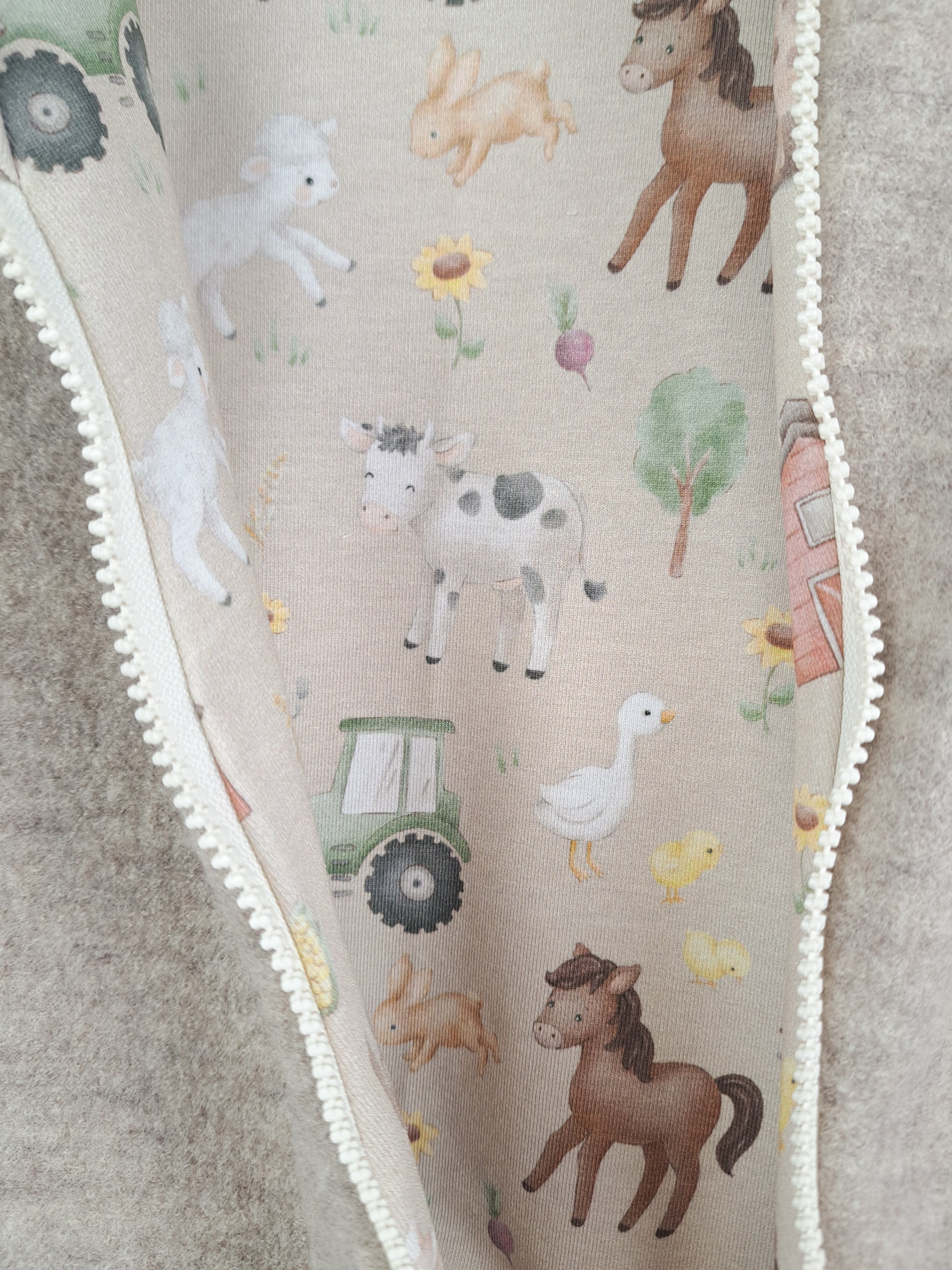 Wool jacket mottled sand with farm sand