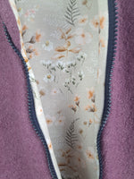 Walkjacke flieder mit Blümchen sand