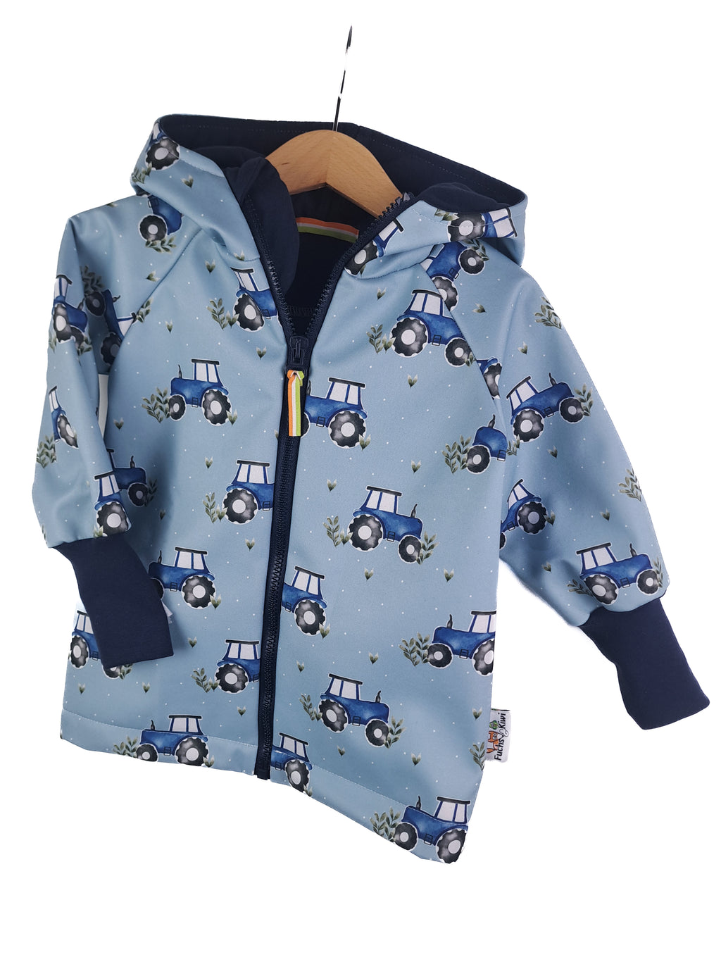 Softshelljacke Traktoren blau