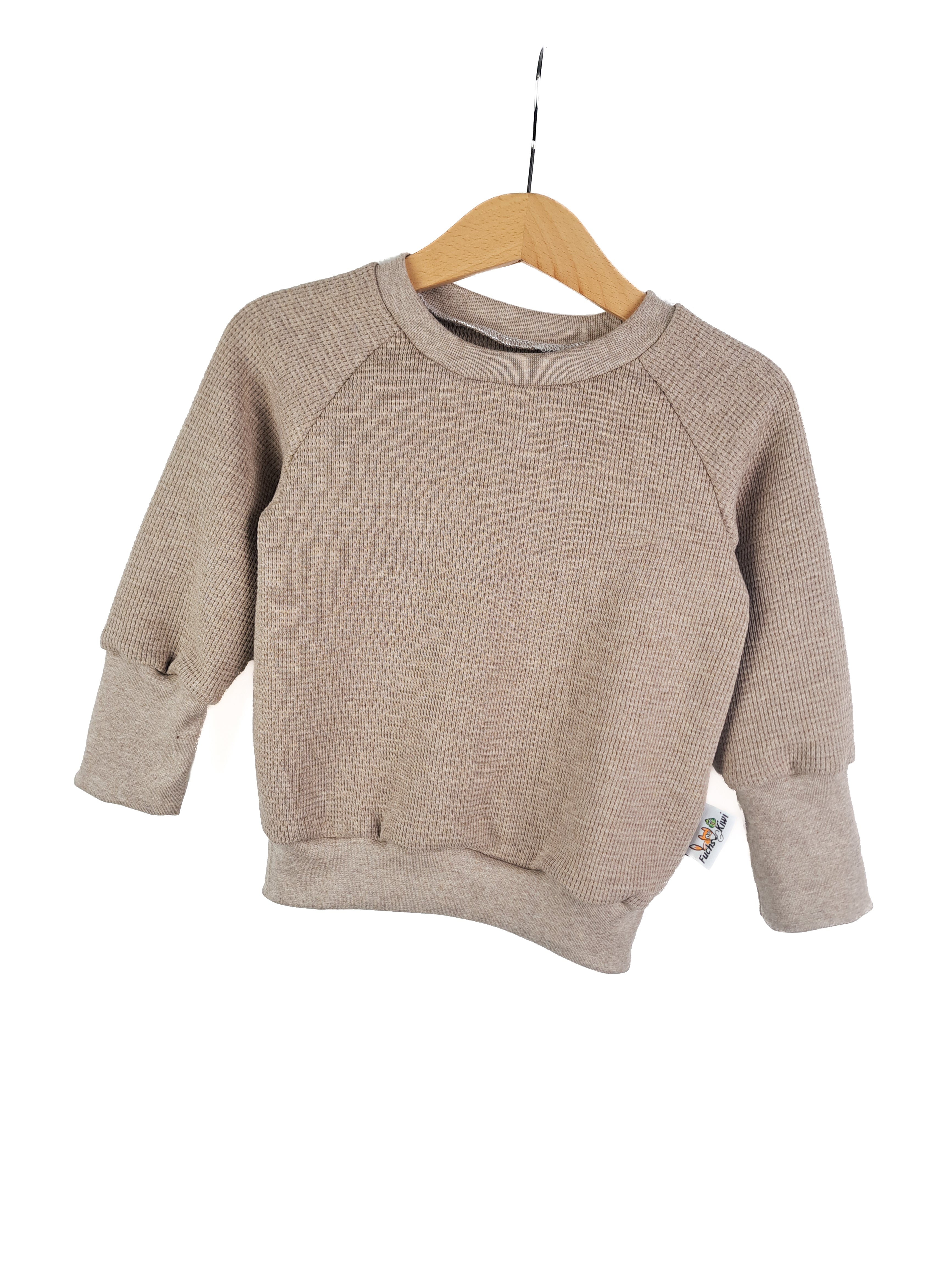 Sweater waffle jersey mottled sand