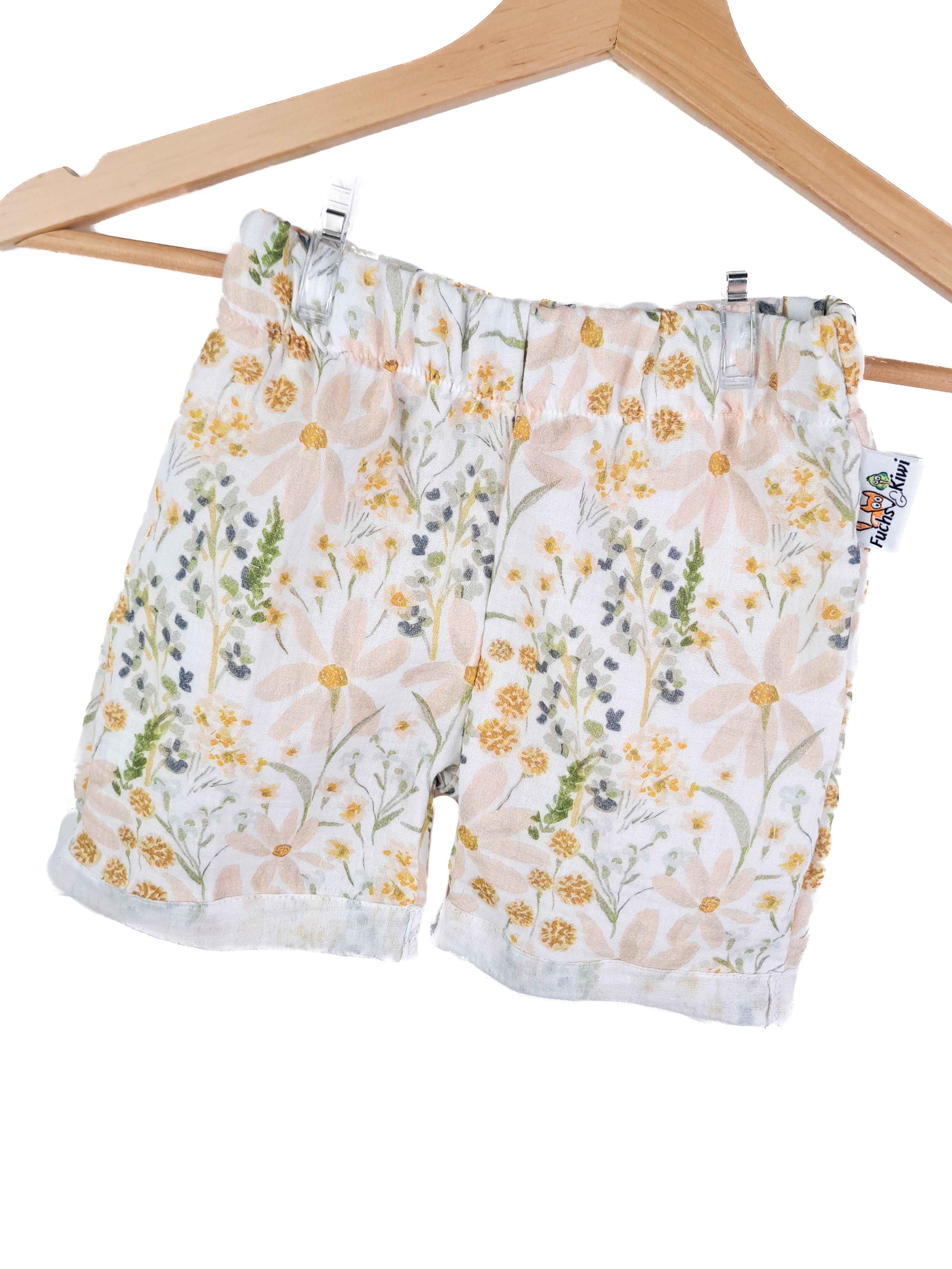 Kurze Shorts Musselin Blumenwiese 98/104