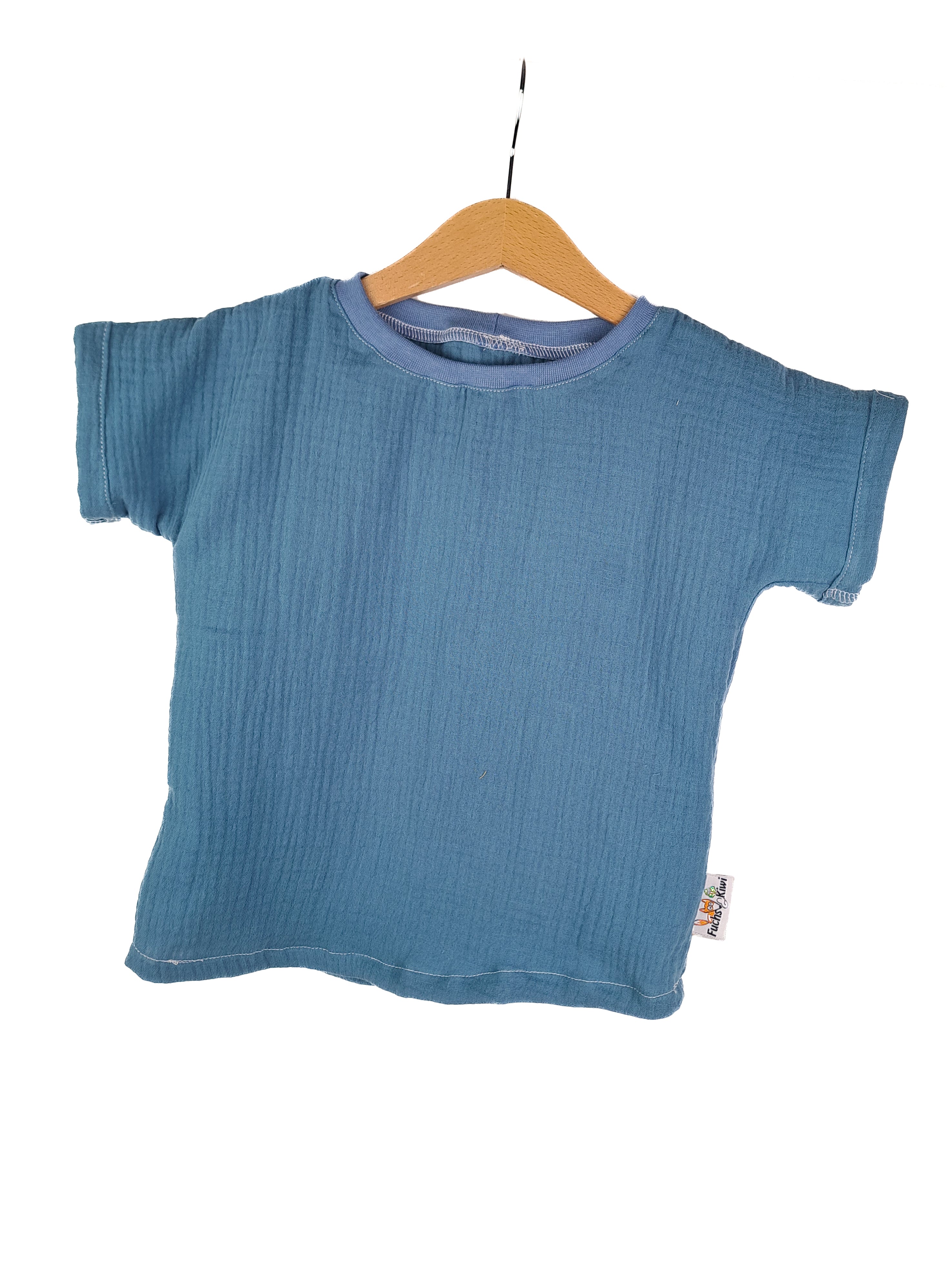 Shirred muslin smoky blue