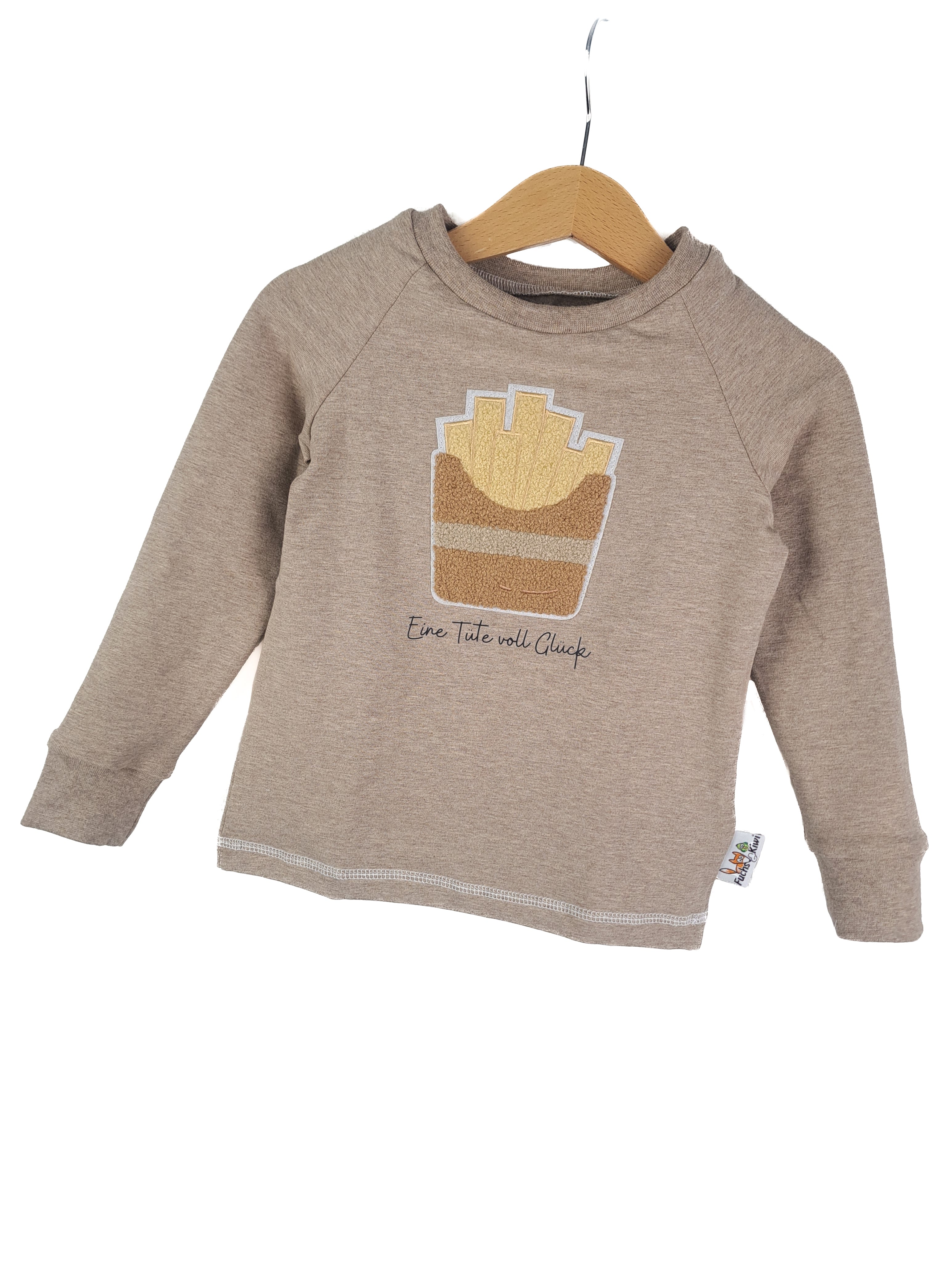 Long-sleeved shirt with fries patch, sand