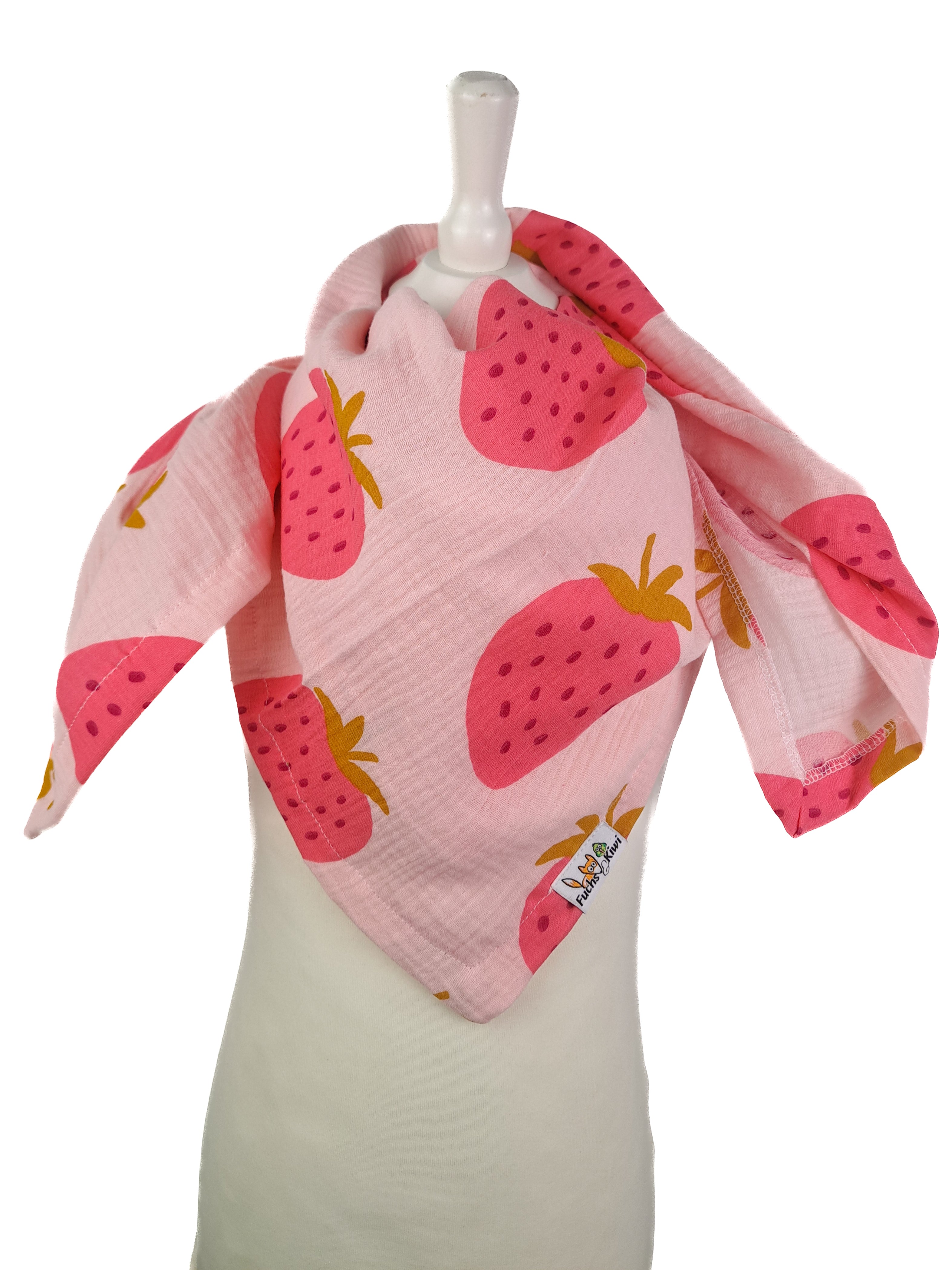 Tuch zum Binden Musselin Erdbeeren