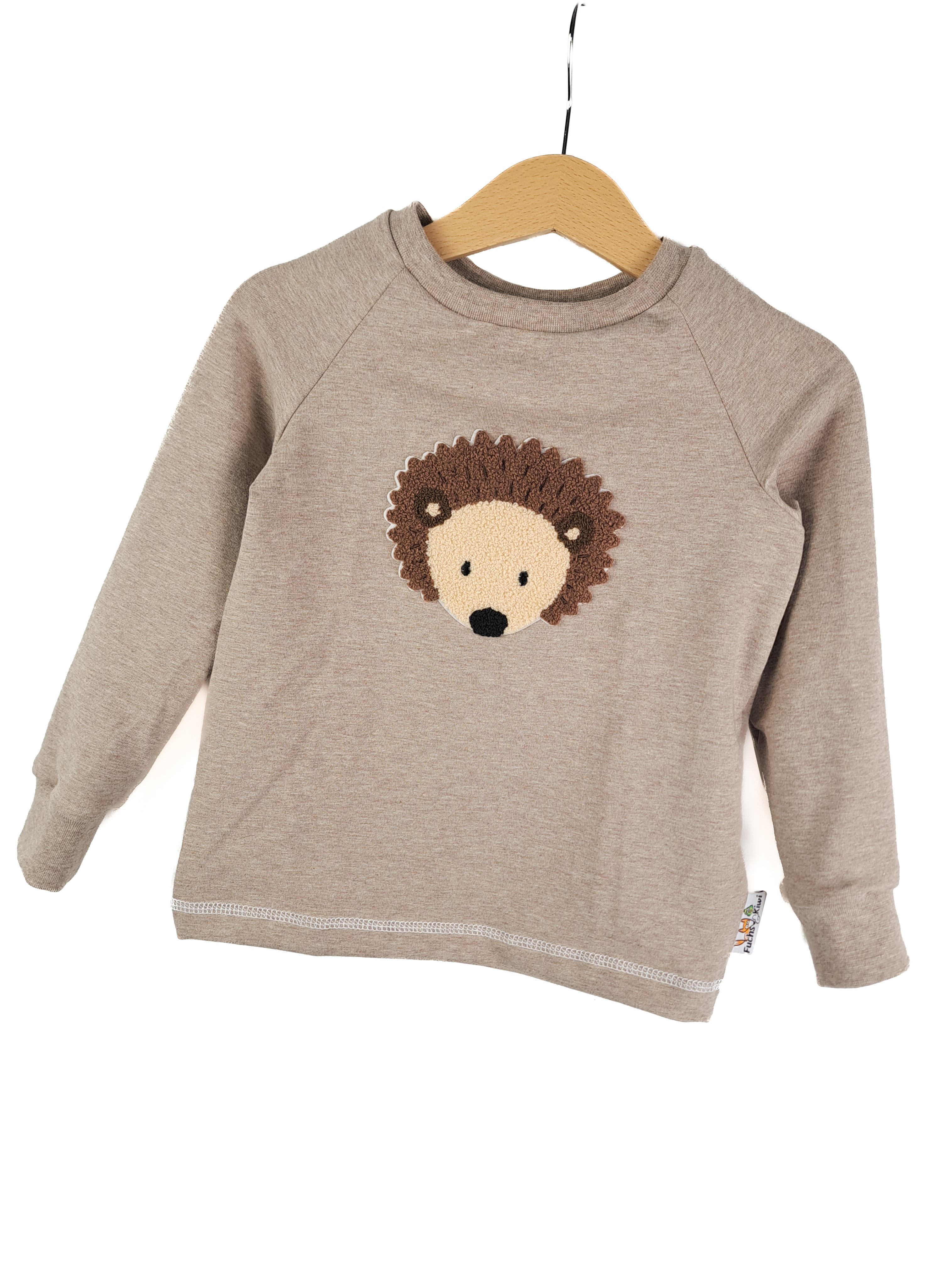 Langarmshirt Igel-Patch sand