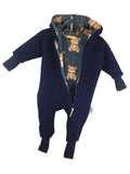 Walkoverall blau mit Teddybär