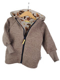 Walkjacke braun meliert mit Stacheldieb