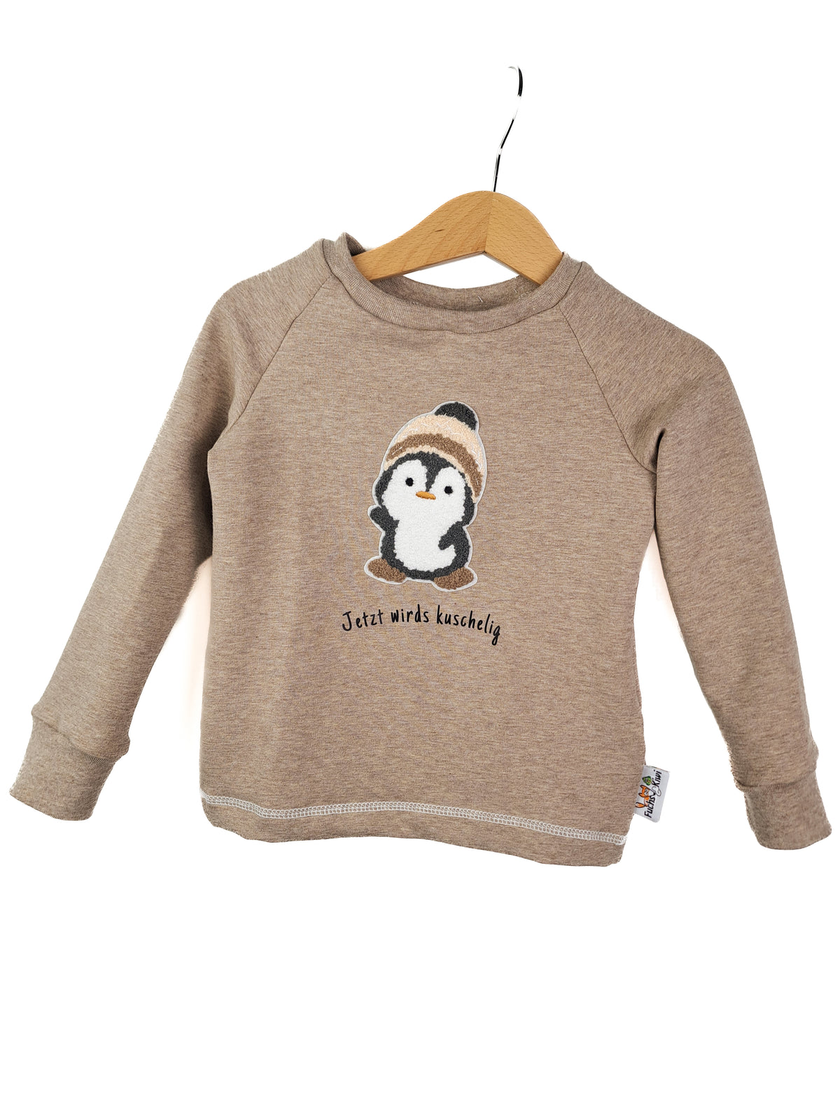 Langarmshirt Pinguin-Patch sand