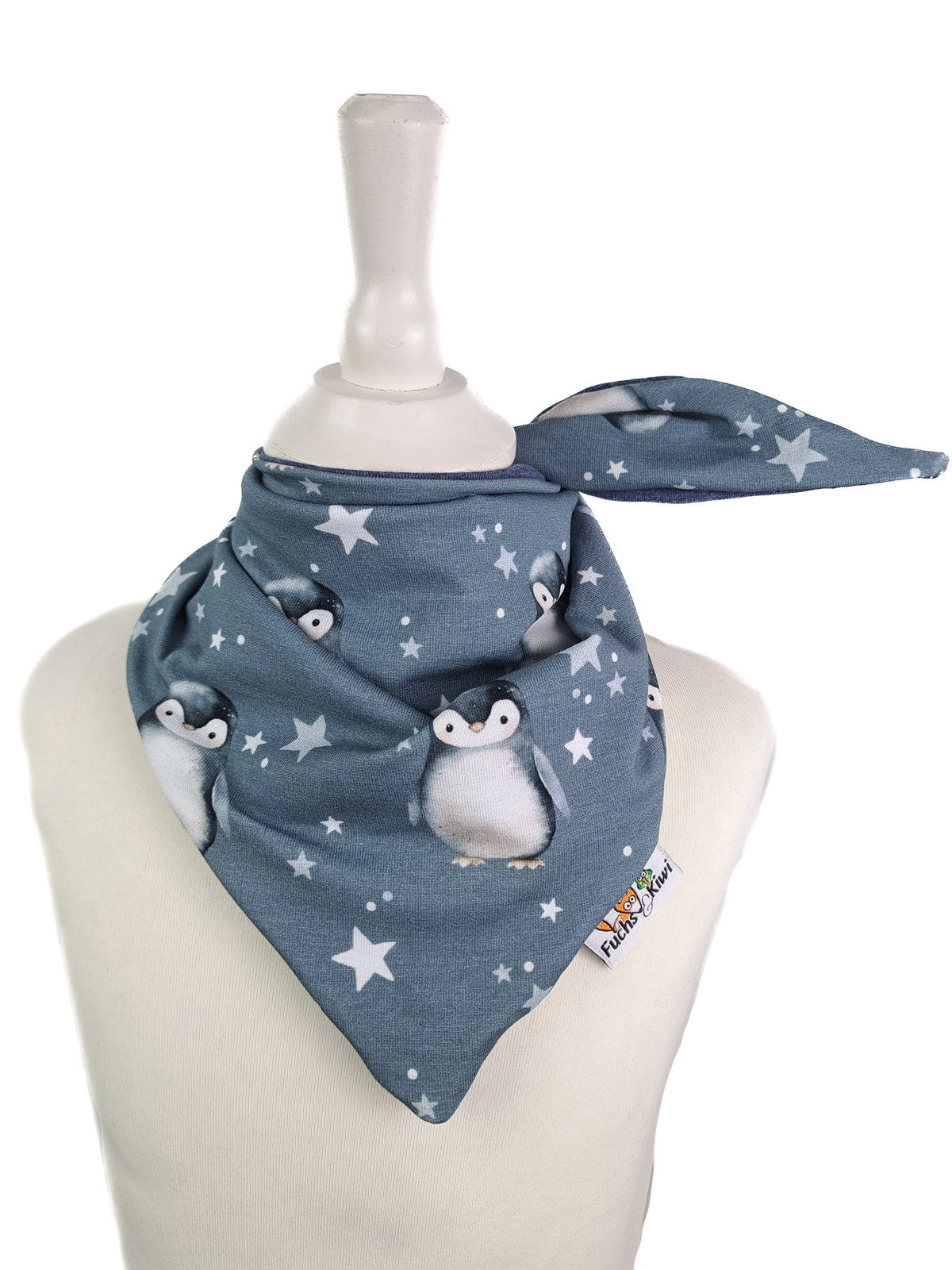 Scarf to tie, penguins blue