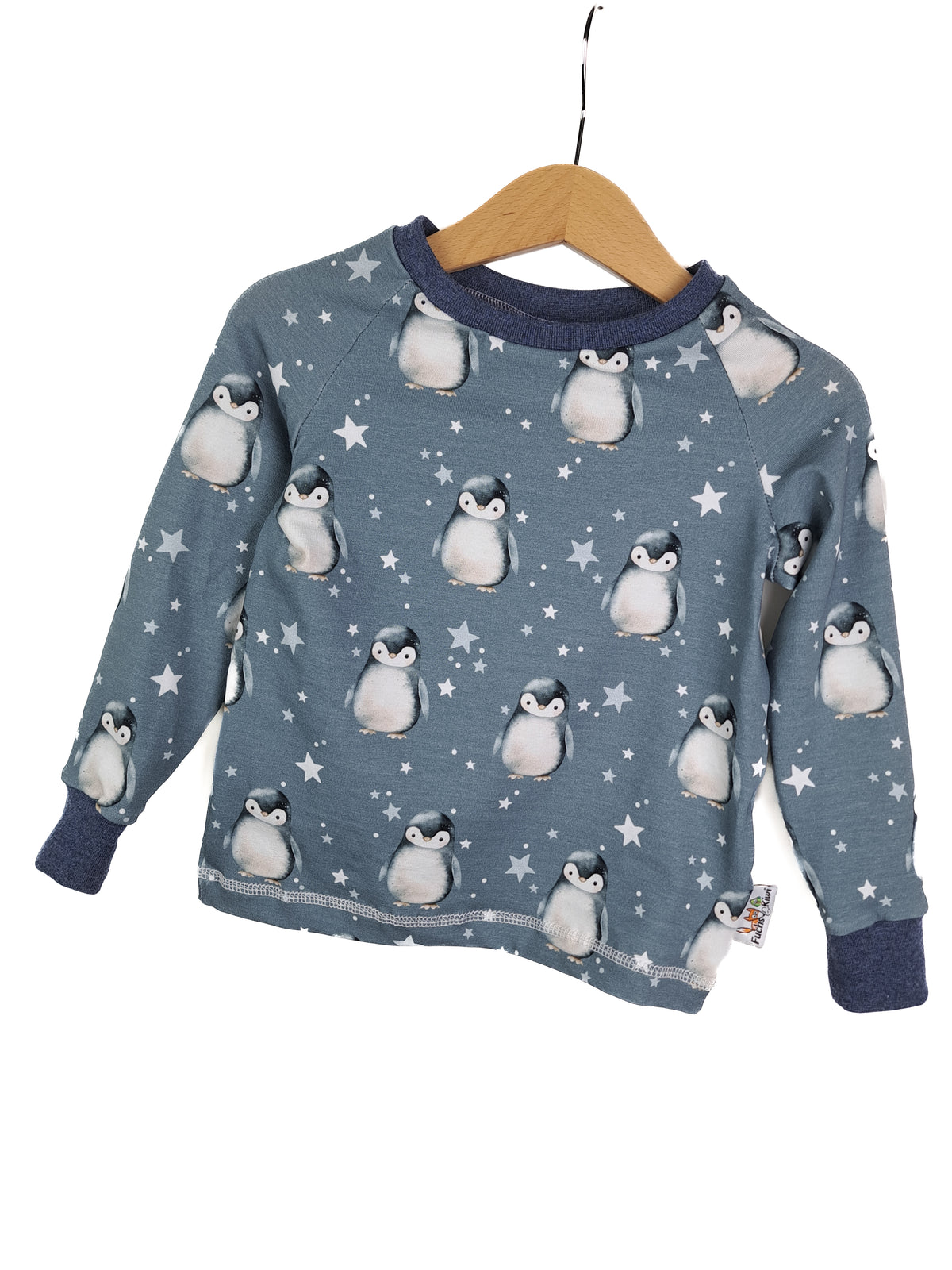 Langarmshirt Pinguine blau
