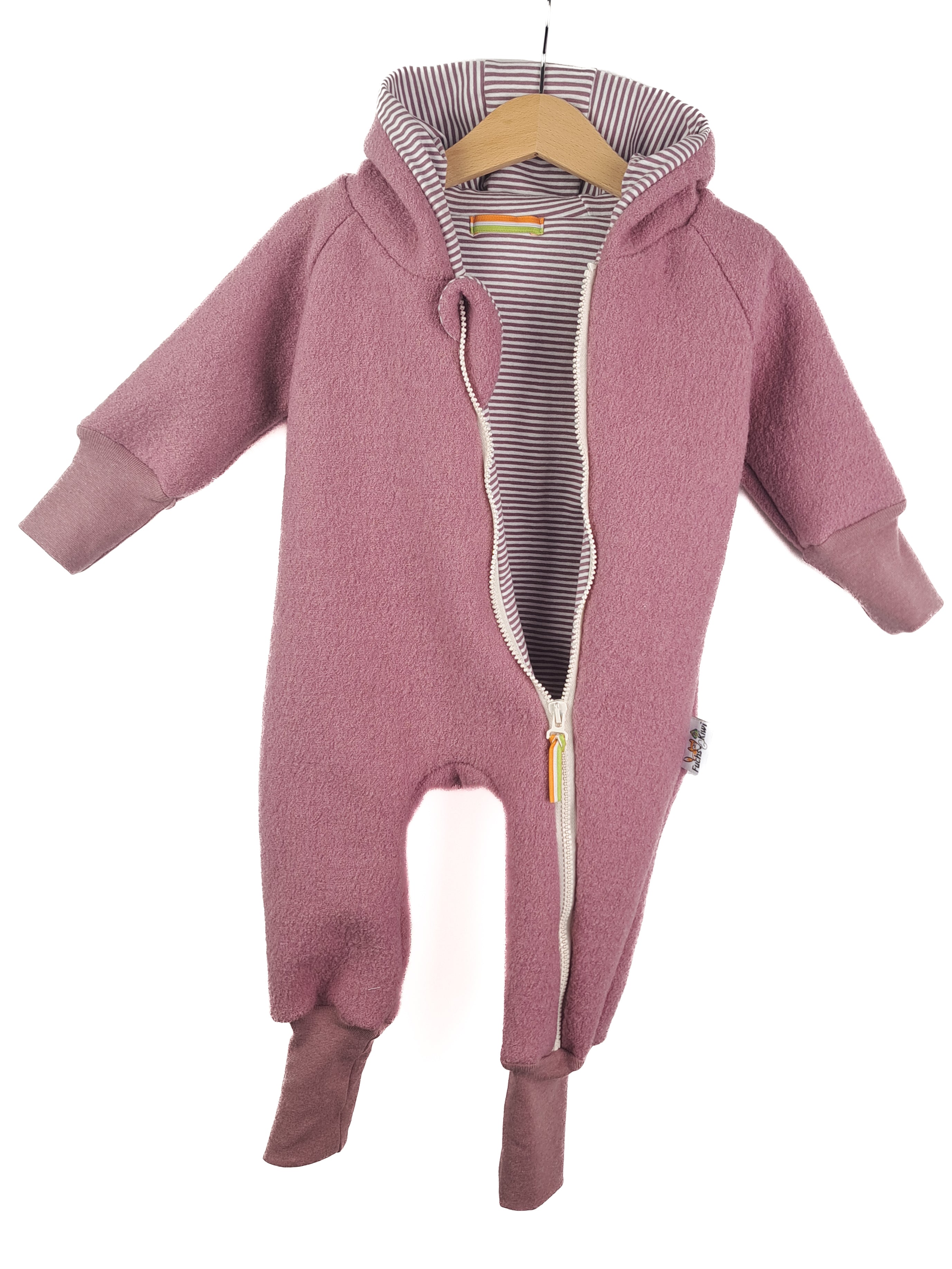 Walkoverall altrosa mit Streifen mauve