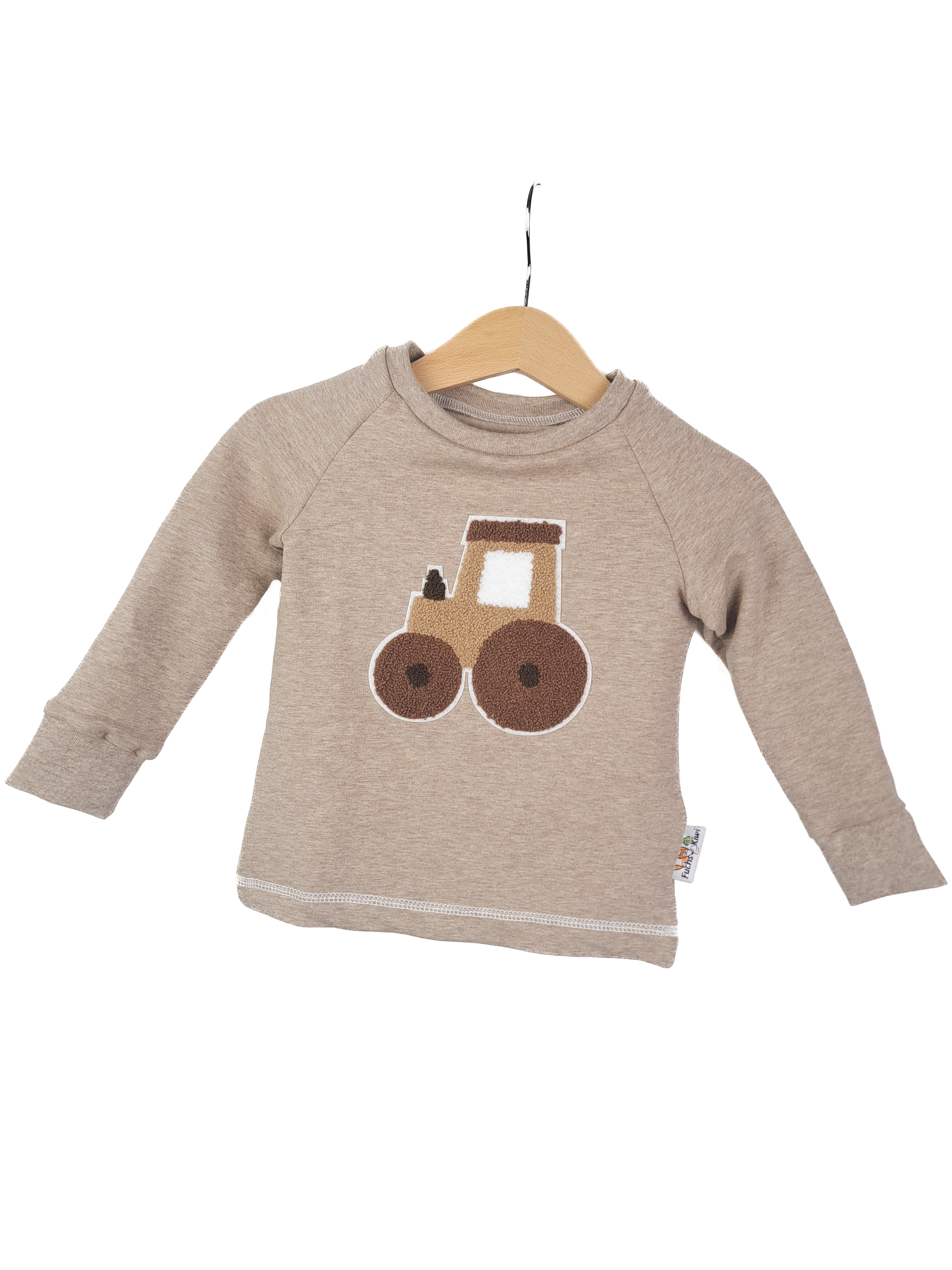 Langarmshirt Traktor-Patch sand