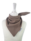 Tie-on fine rib scarf, taupe