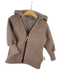 Walkjacke braun meliert mit Streifen braun 86/92