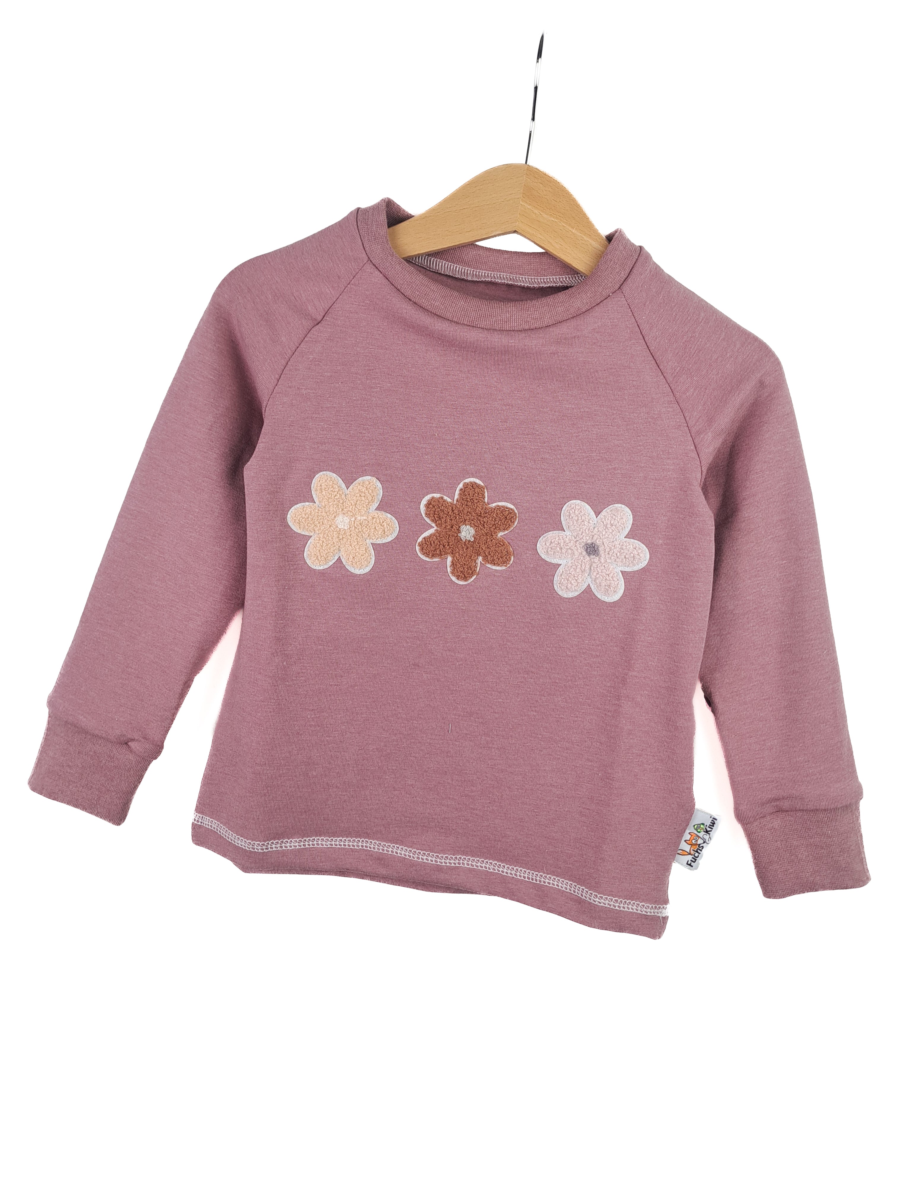 Langarmshirt Blumenlieblinge-Patch altrosa