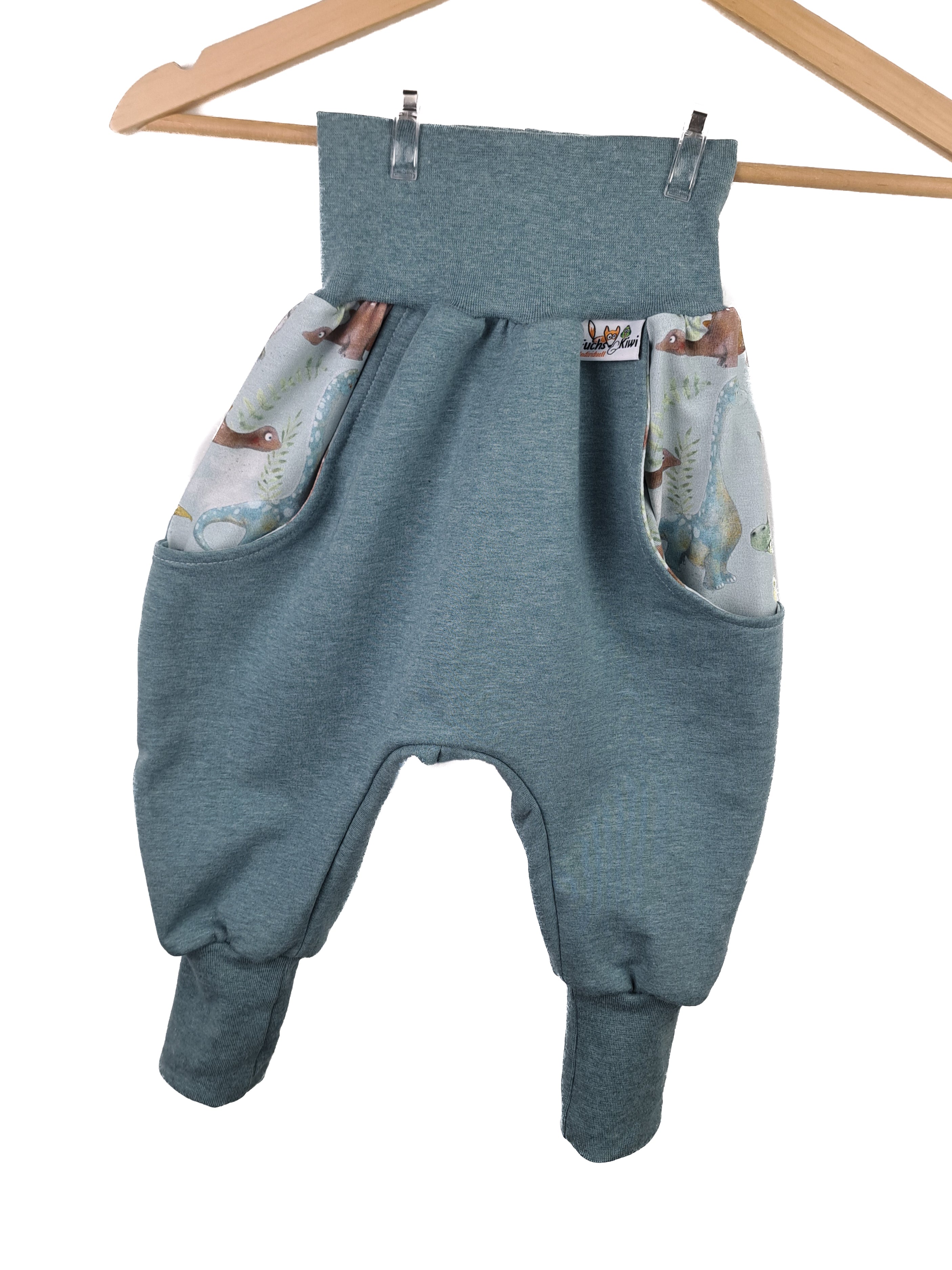 Indi Sweat Pumphose altmint meliert mit schreckliche Dinos