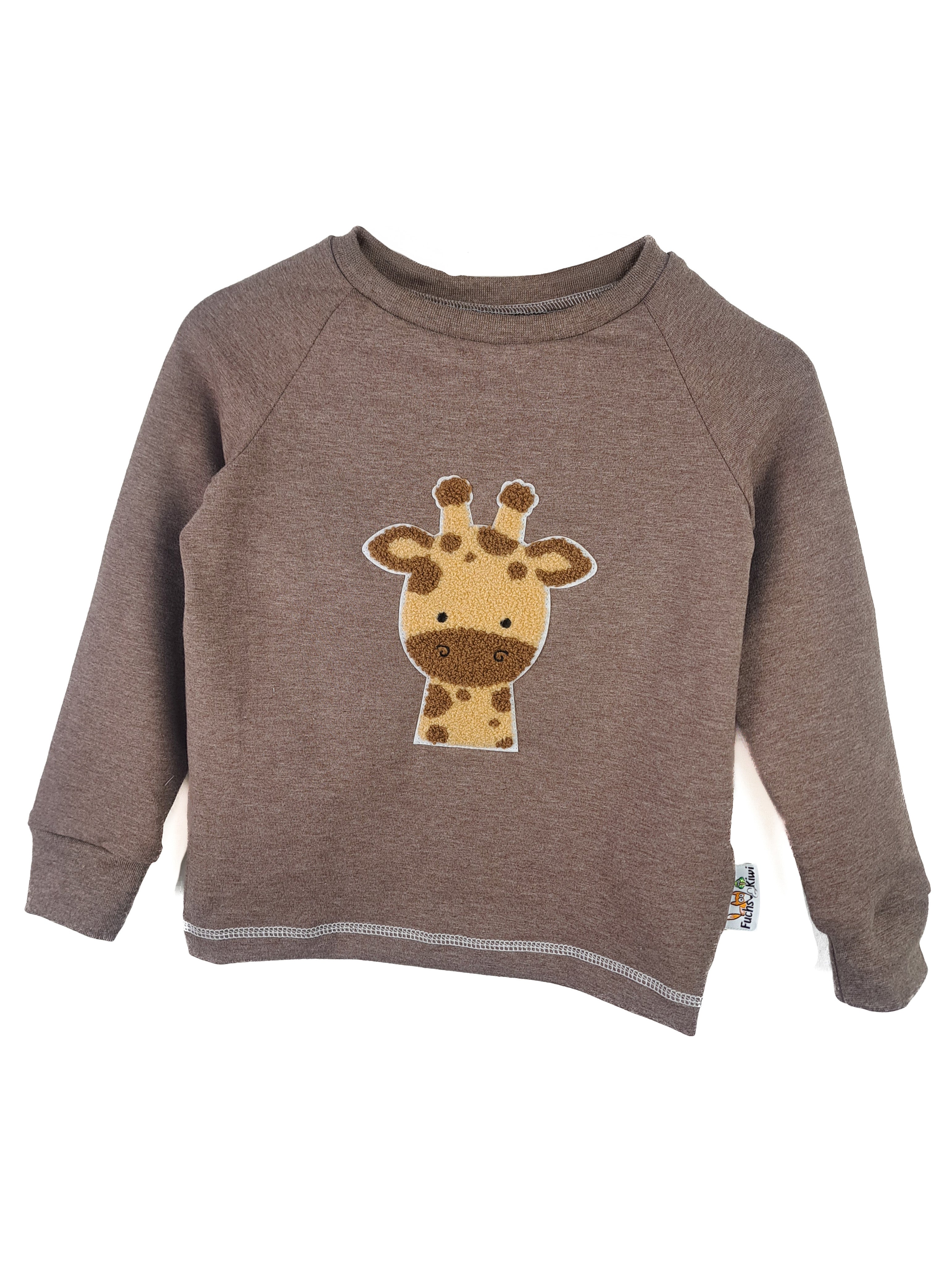 Long-sleeved T-shirt with giraffe head patch