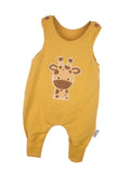 Strampler Giraffenkopf-Patch curry 56