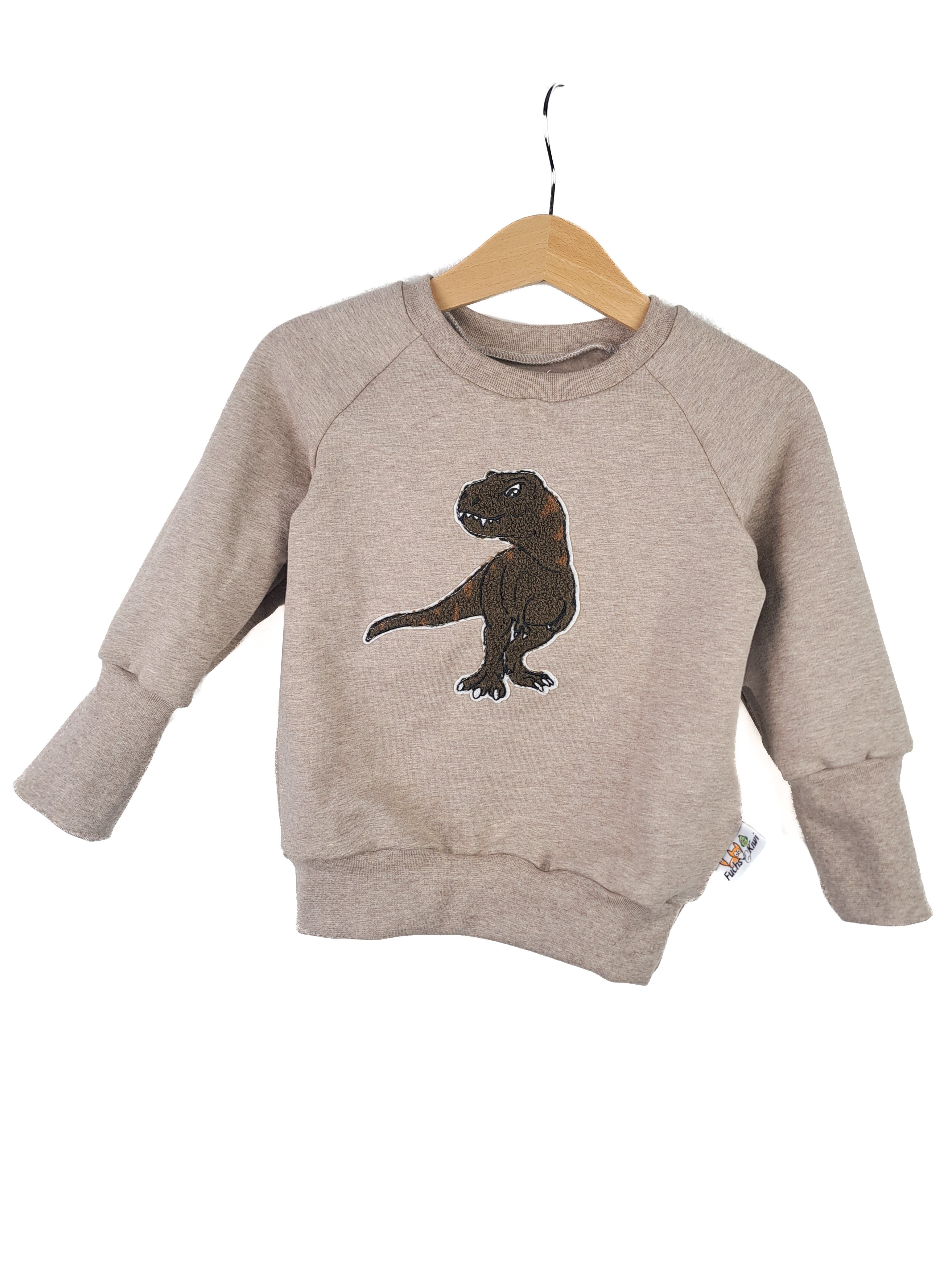 Pullover T-Rex-Patch khaki/sand