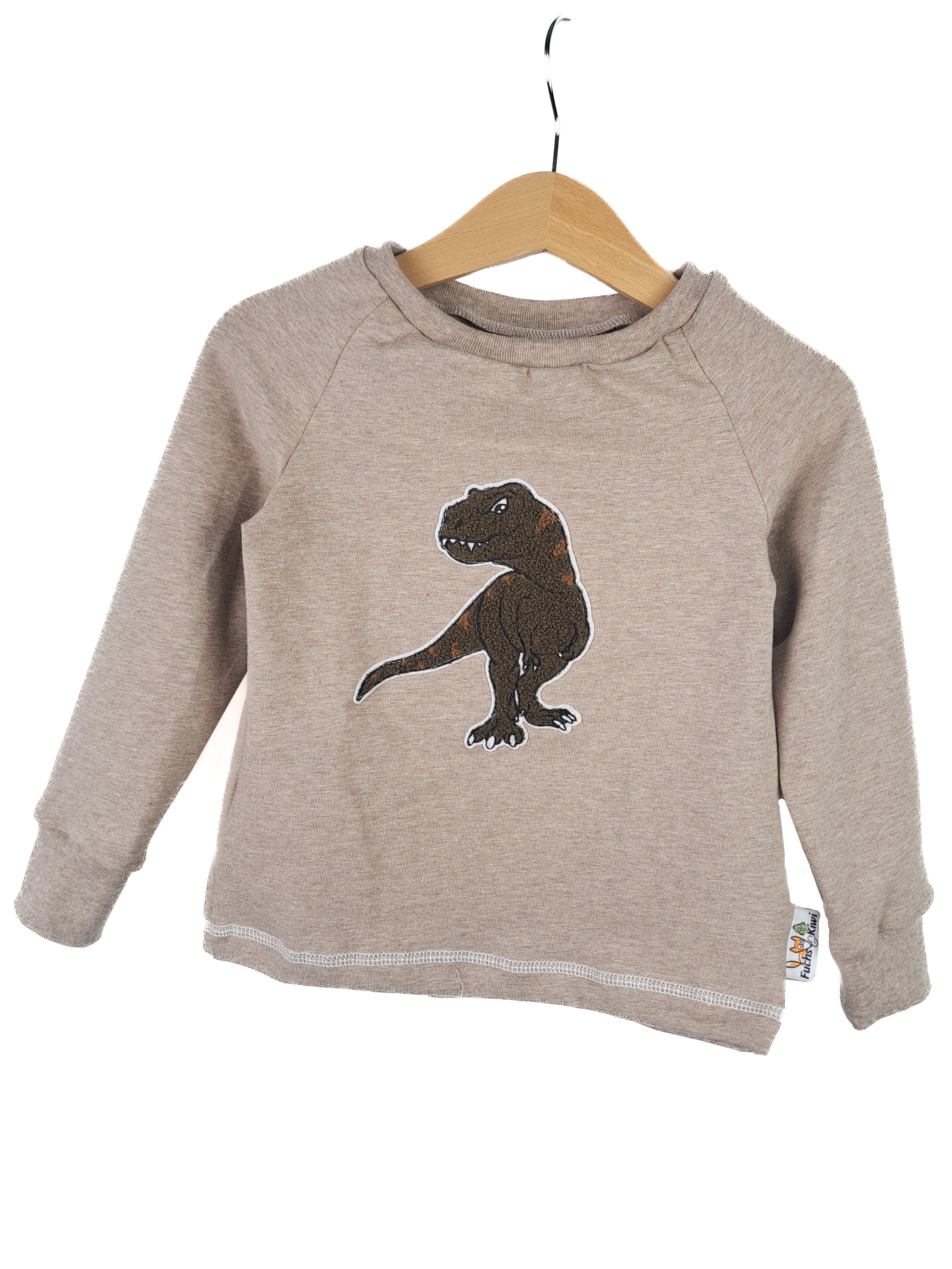 Langarmshirt T-Rex-Patch khaki/sand