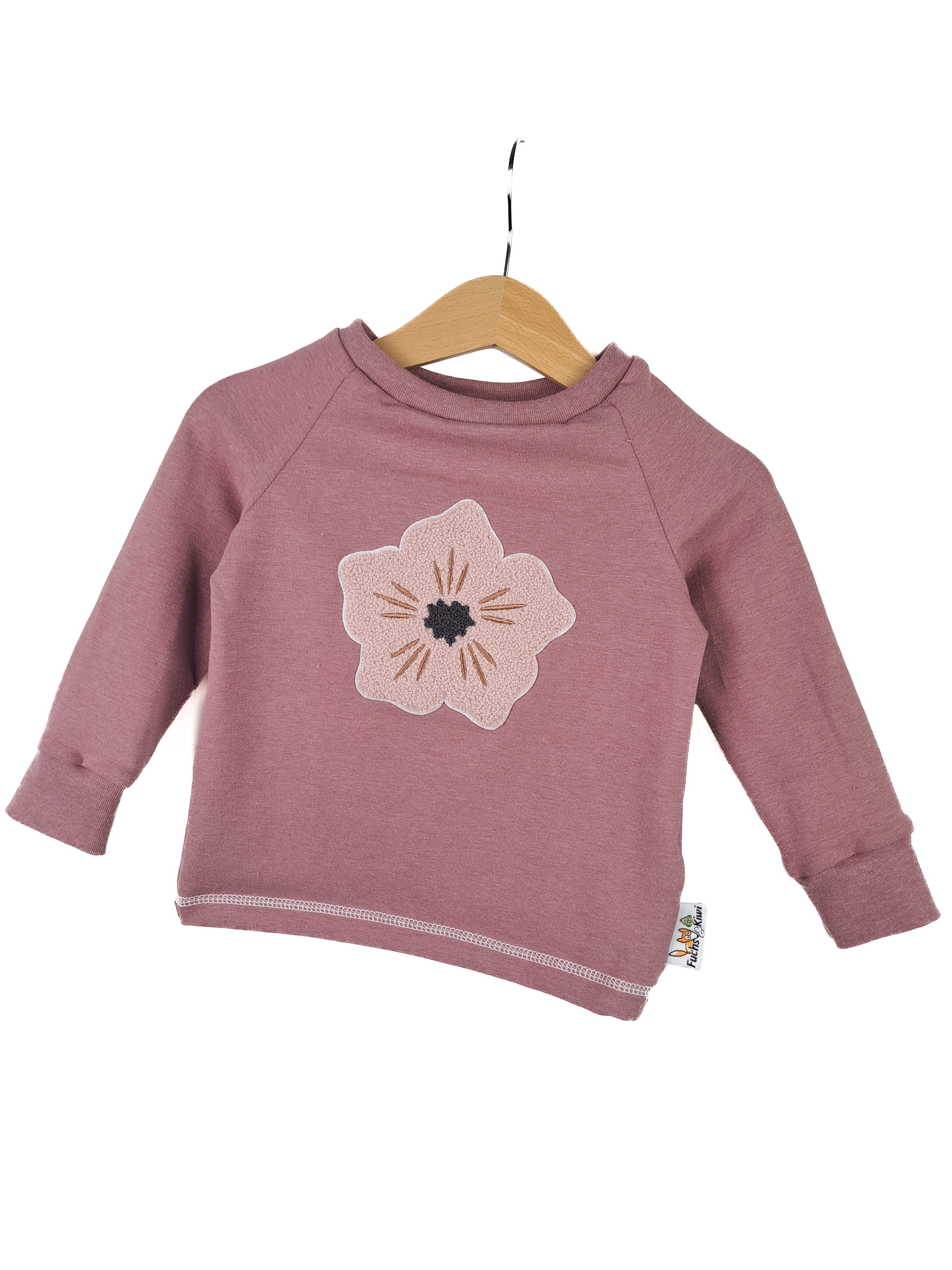 Langarmshirt Blumentraum-Patch altrosa