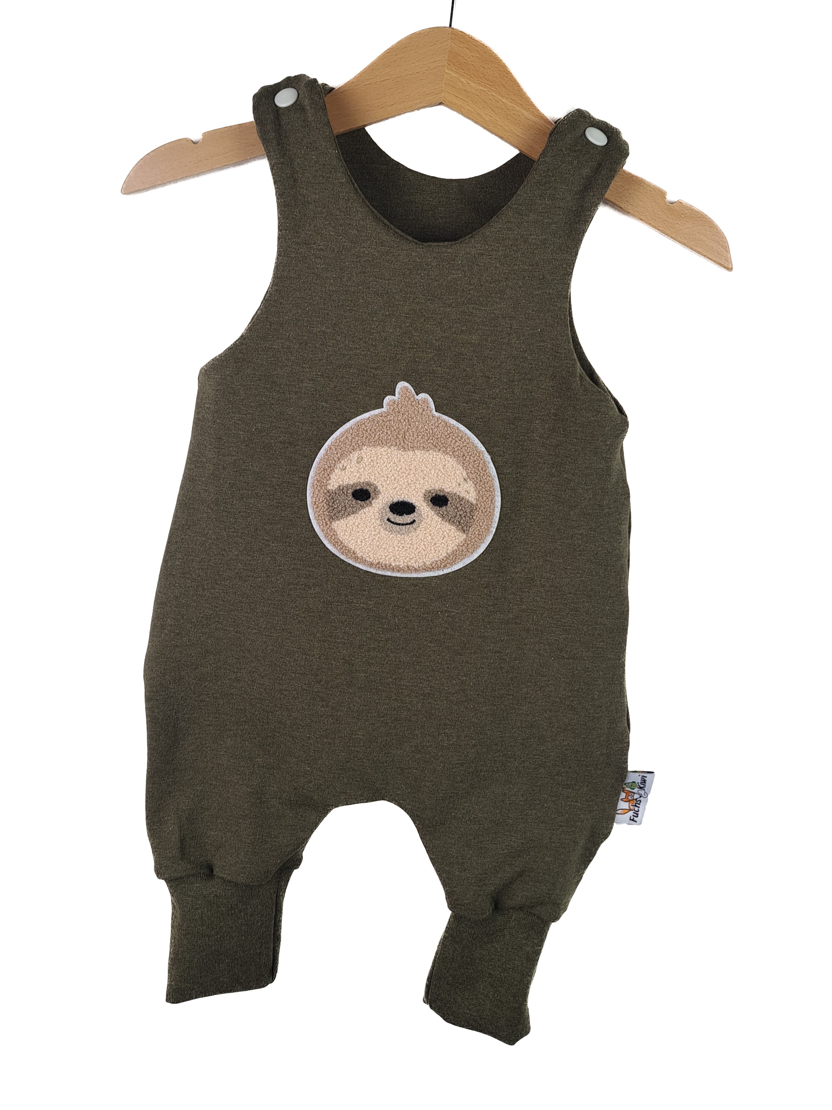Strampler Faultier-Patch khaki