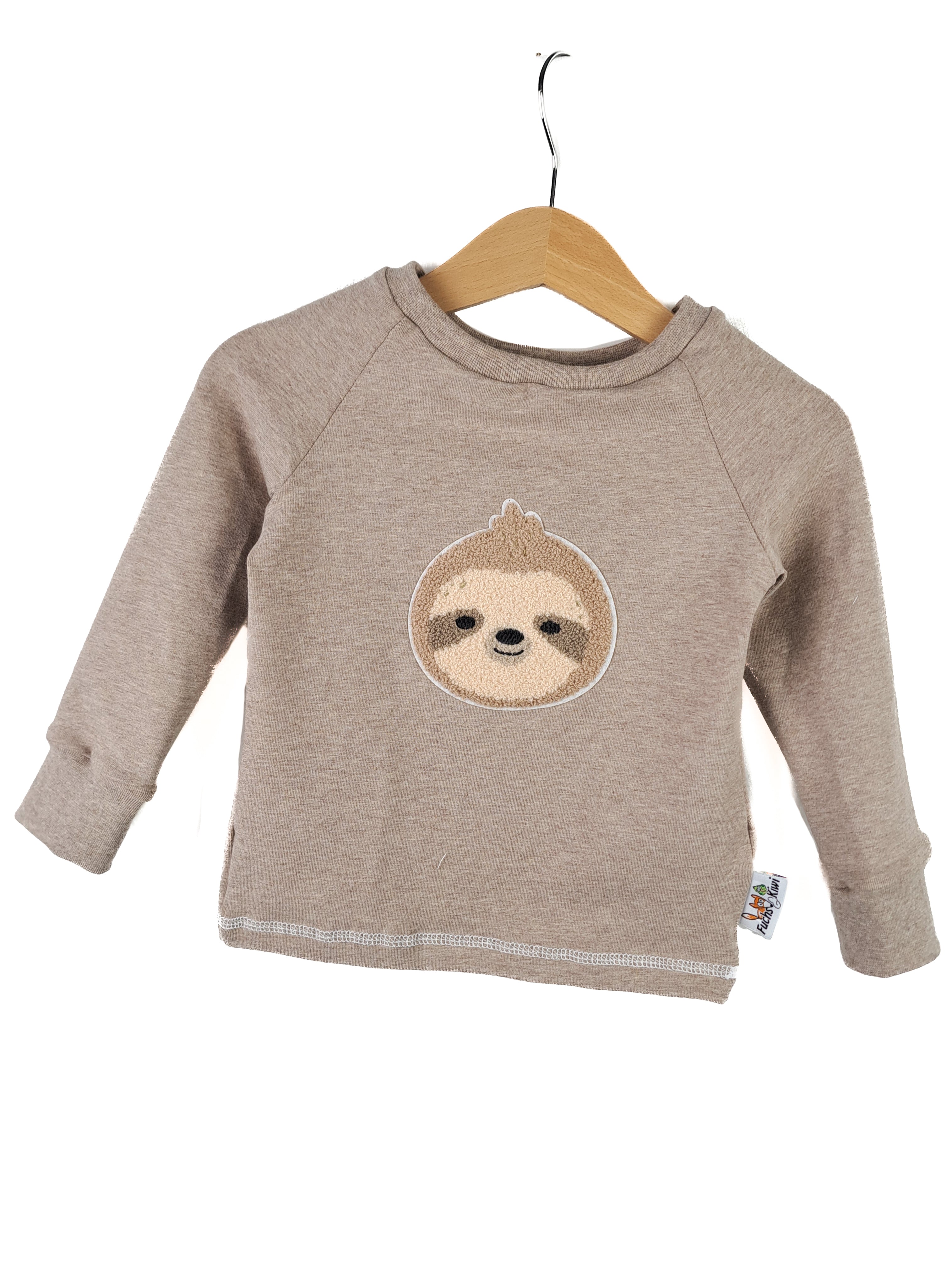 Langarmshirt Faultier-Patch sand 74/80