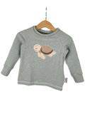 Long-sleeve t-shirt with turtle patch, mint