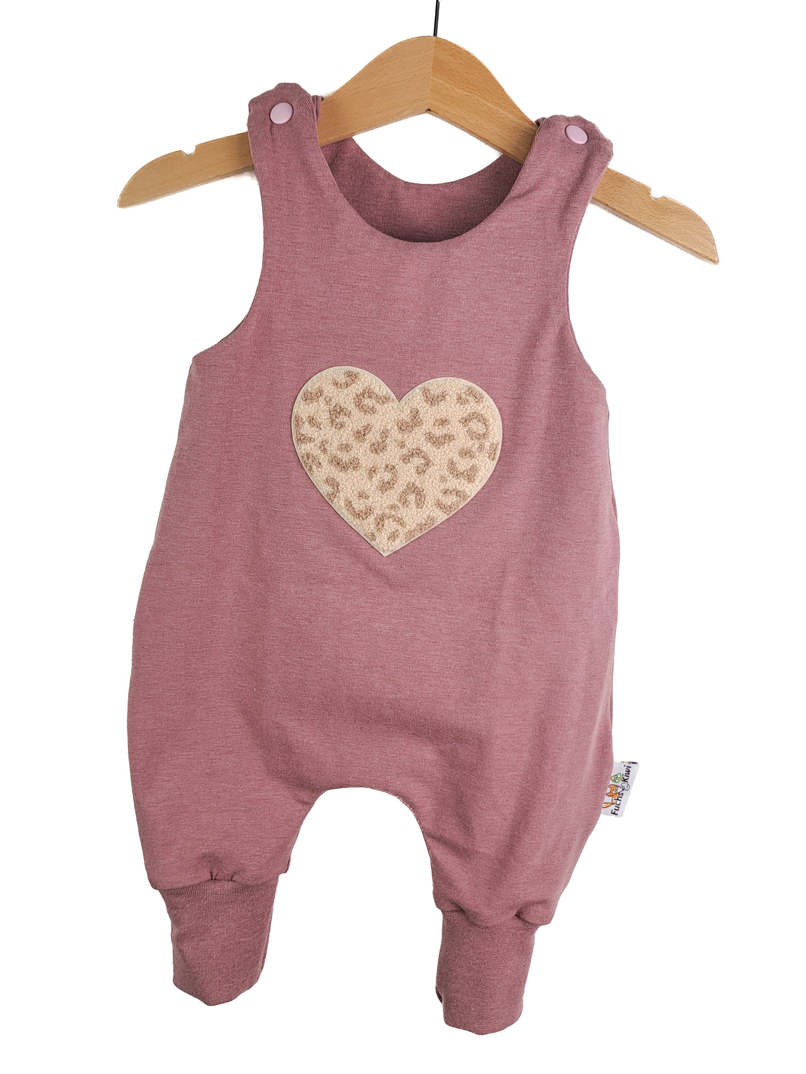 Strampler Leo Herz-Patch rosa 56