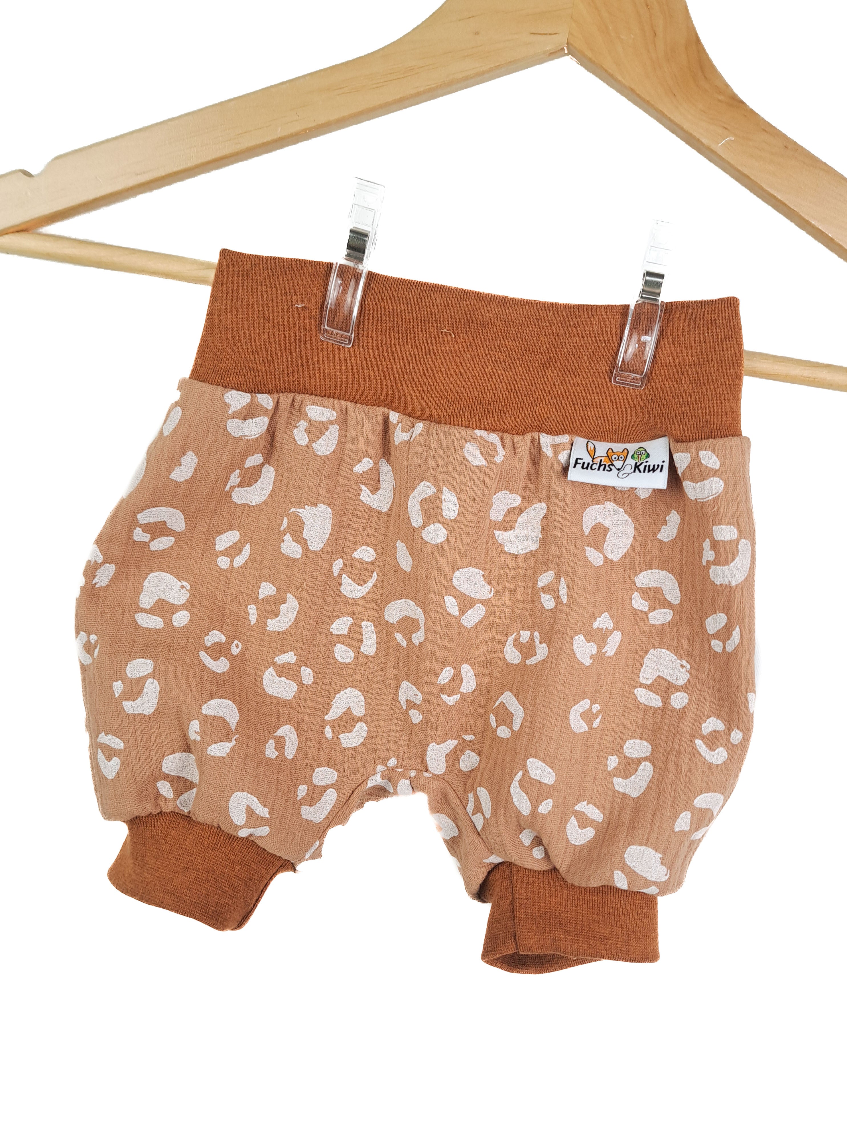 Kurze Hose Musselin Leo Zimt 74/80