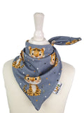 Halstuch zum Binden Tiger blau