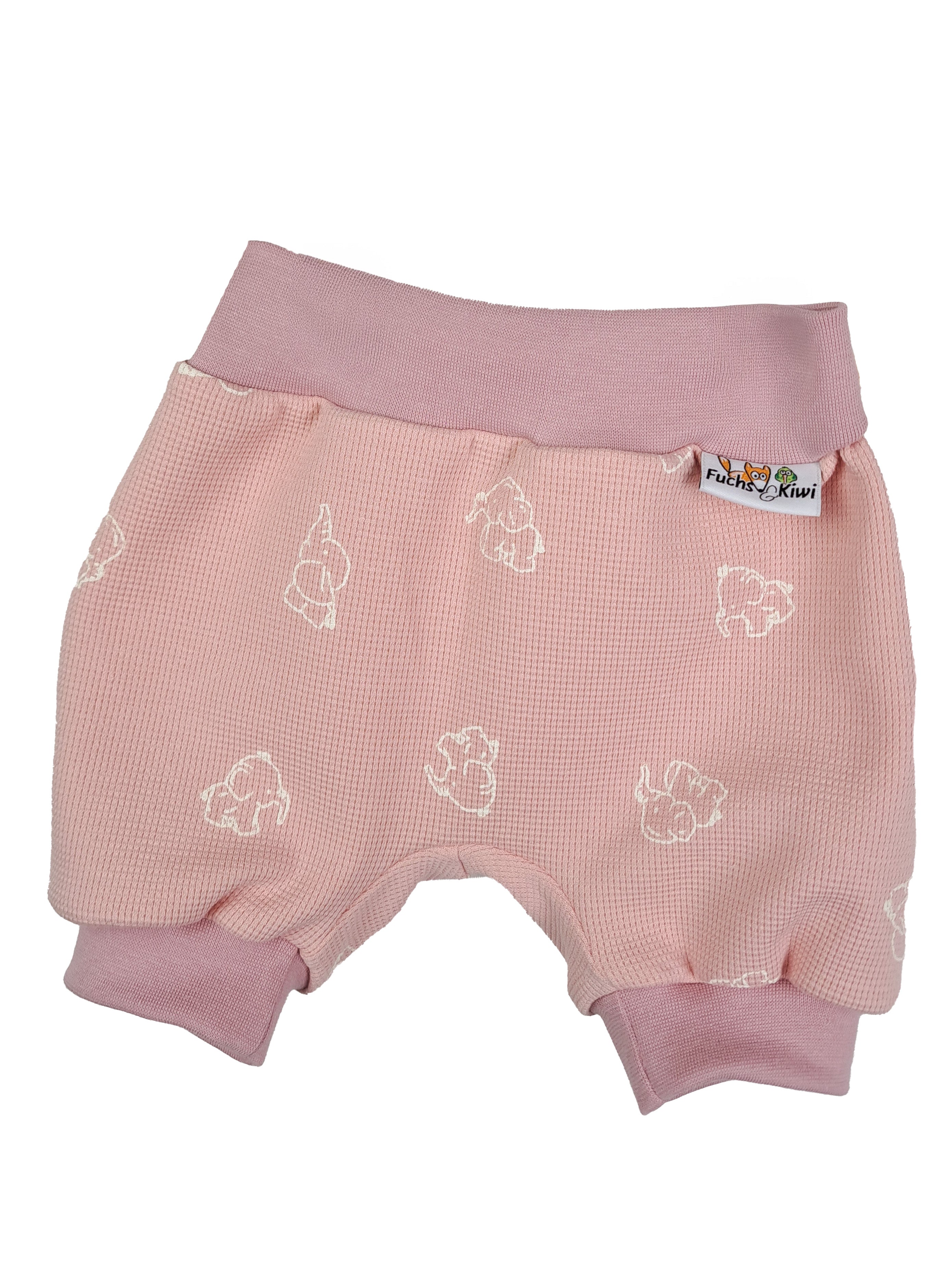 Kurze Hose Waffelelefanten rosa 74/80