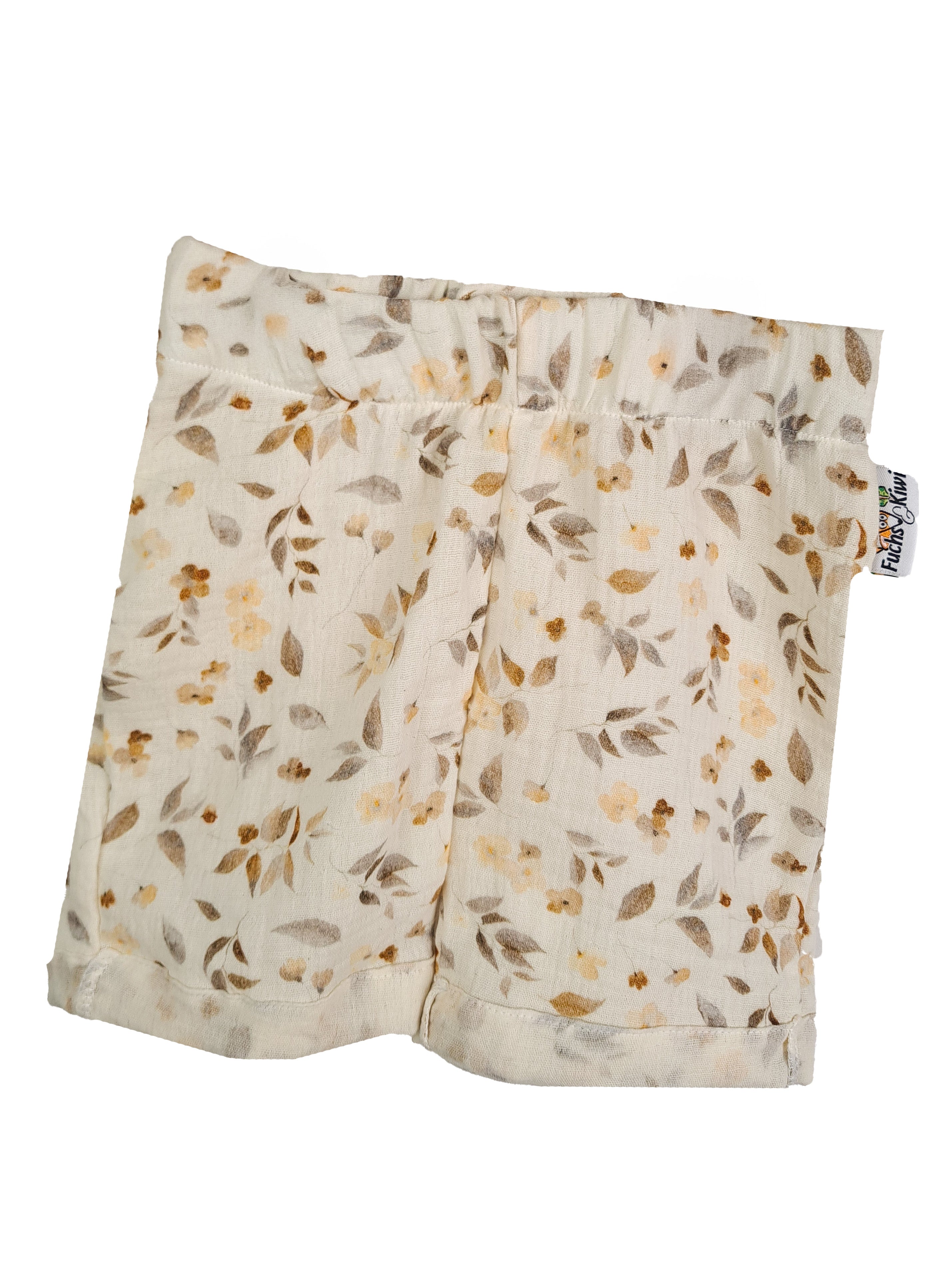 Kurze Shorts Musselin Blumen & Blätter 110/116