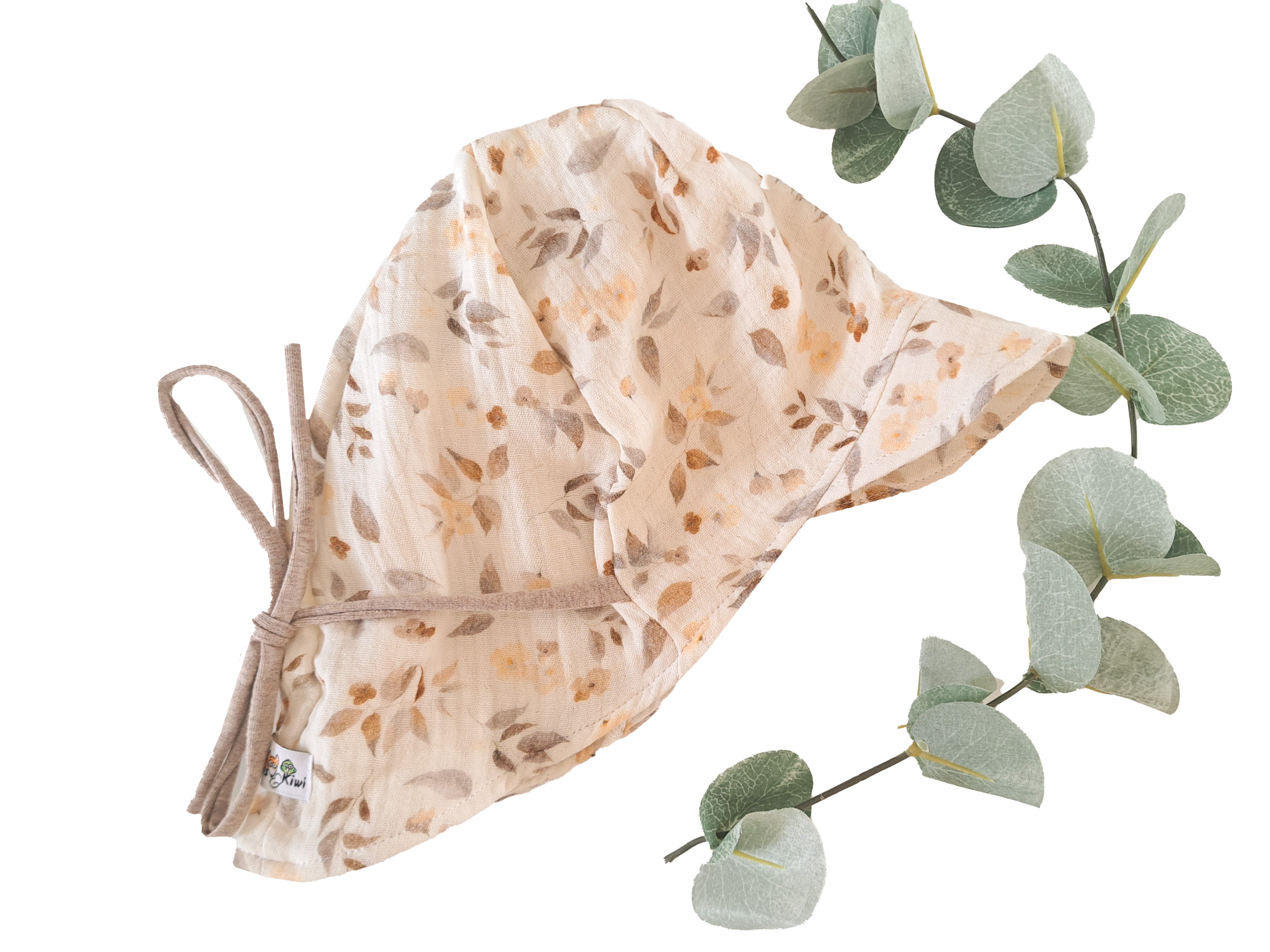 Sommerhut Musselin Blätter & Blumen S
