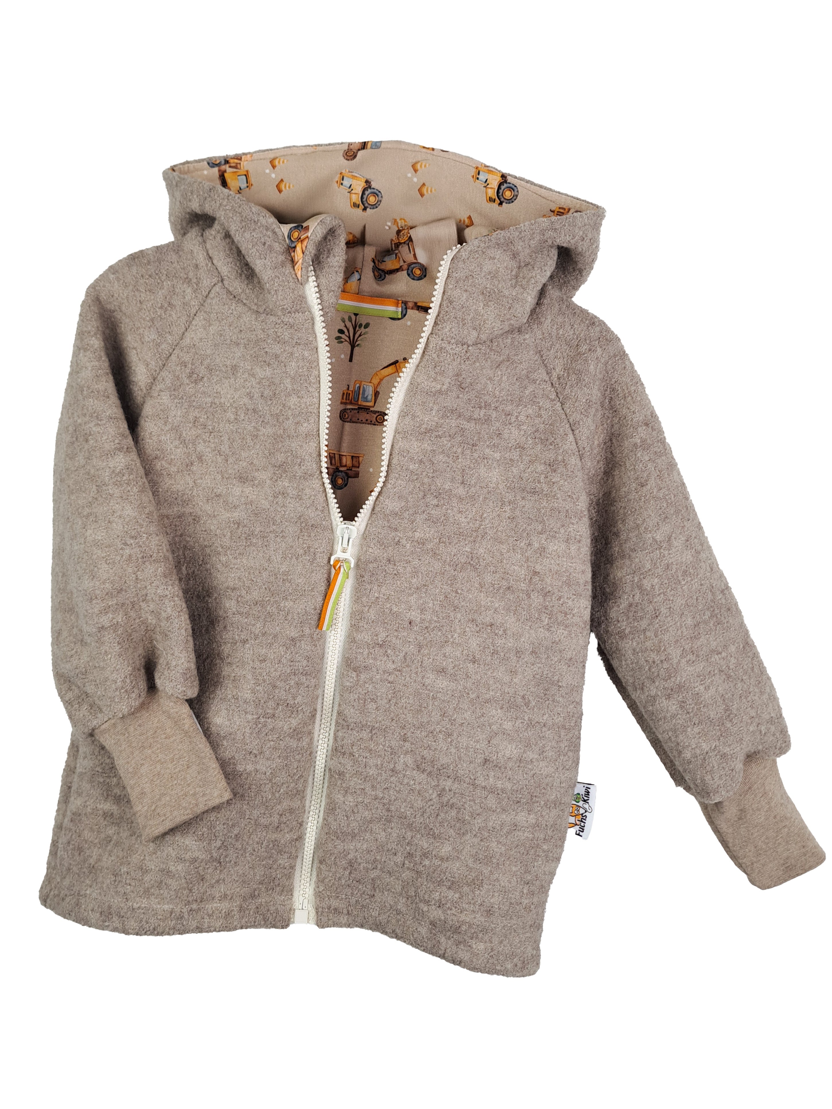 Walkjacke sand meliert mit Baustelle sand