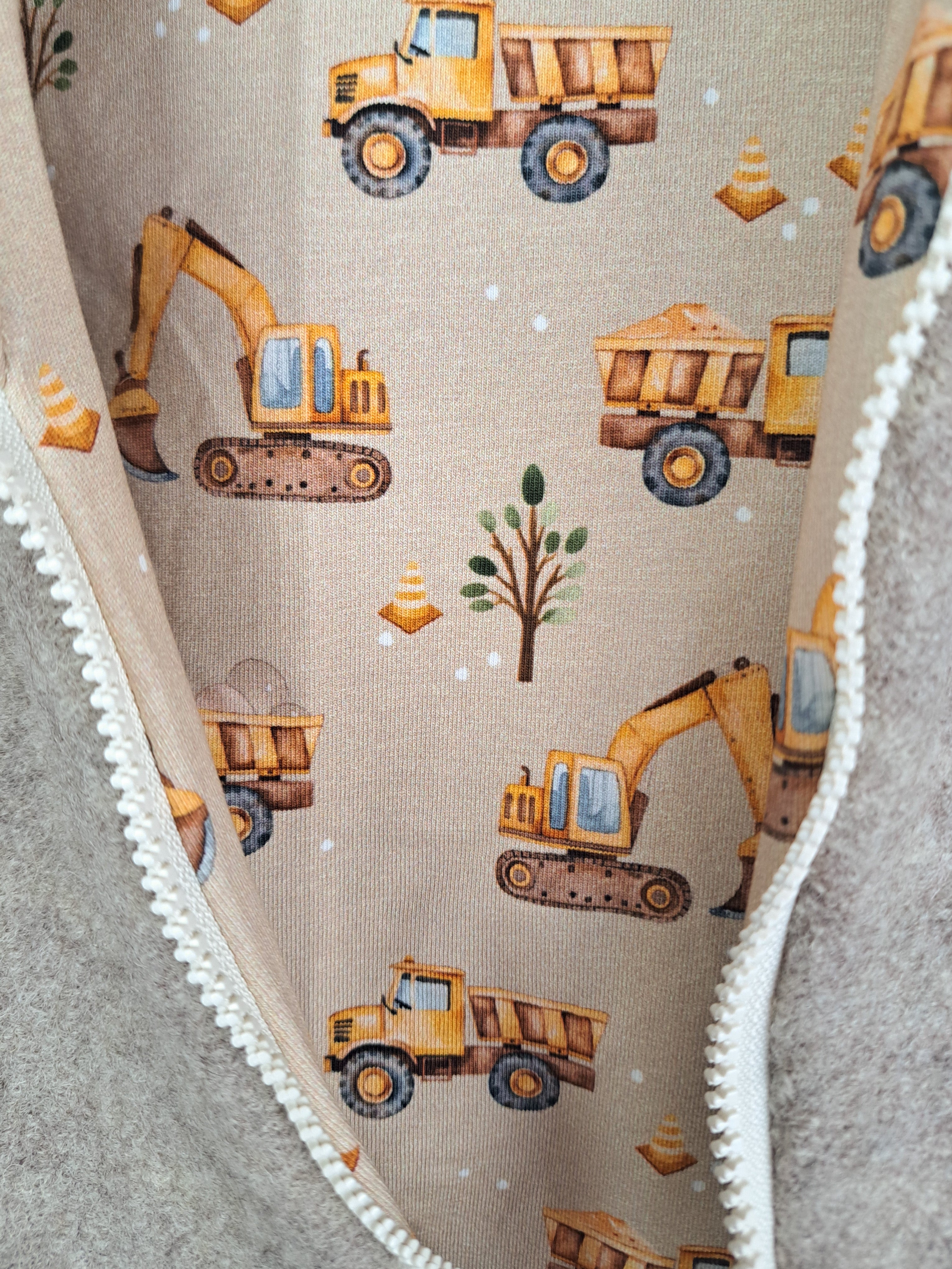 Walkjacke sand meliert mit Baustelle sand