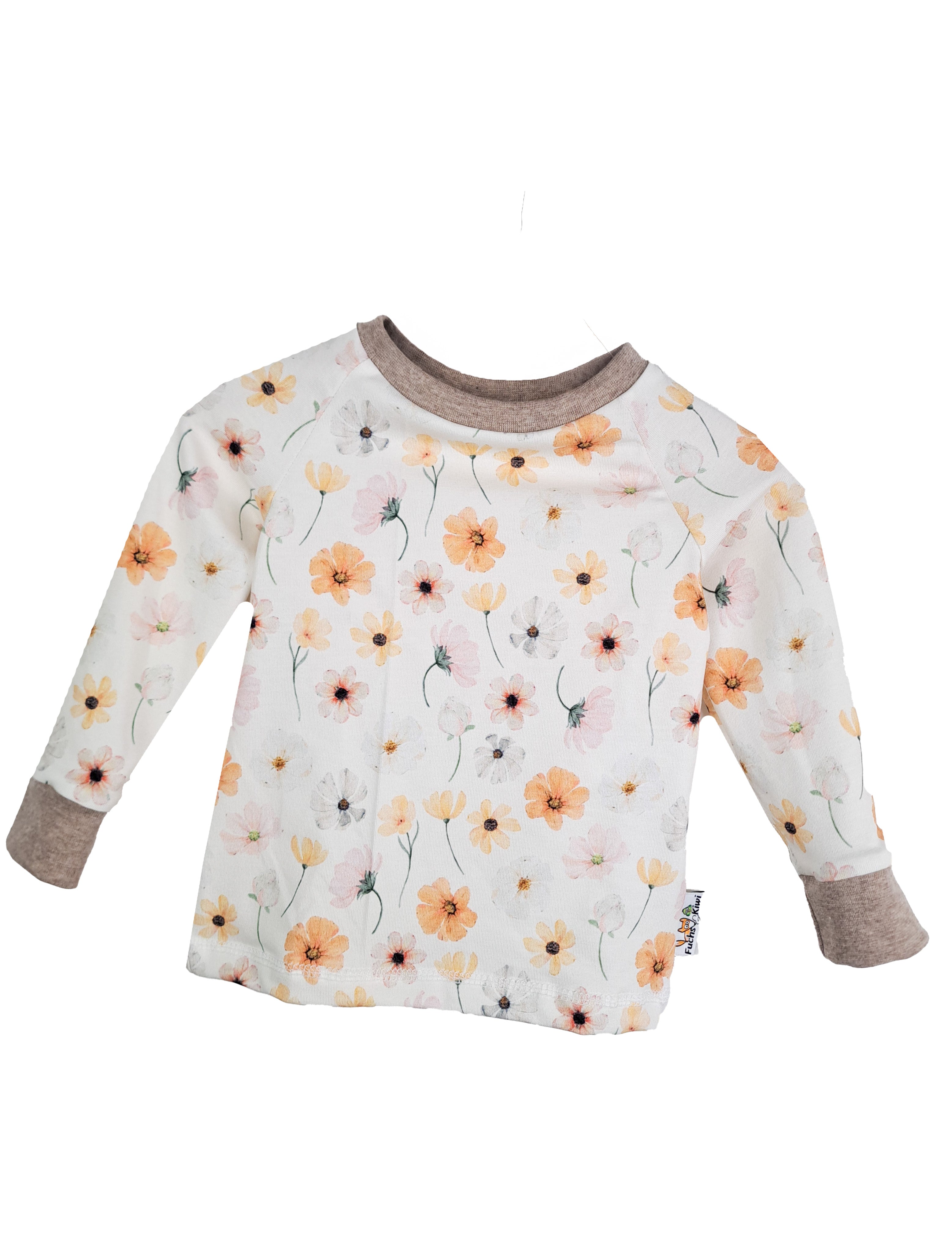 Langarmshirt Sommerblumen pastell 74/80