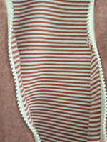 Walkmantel made of Merino wool fleece, old rose with mauve stripes