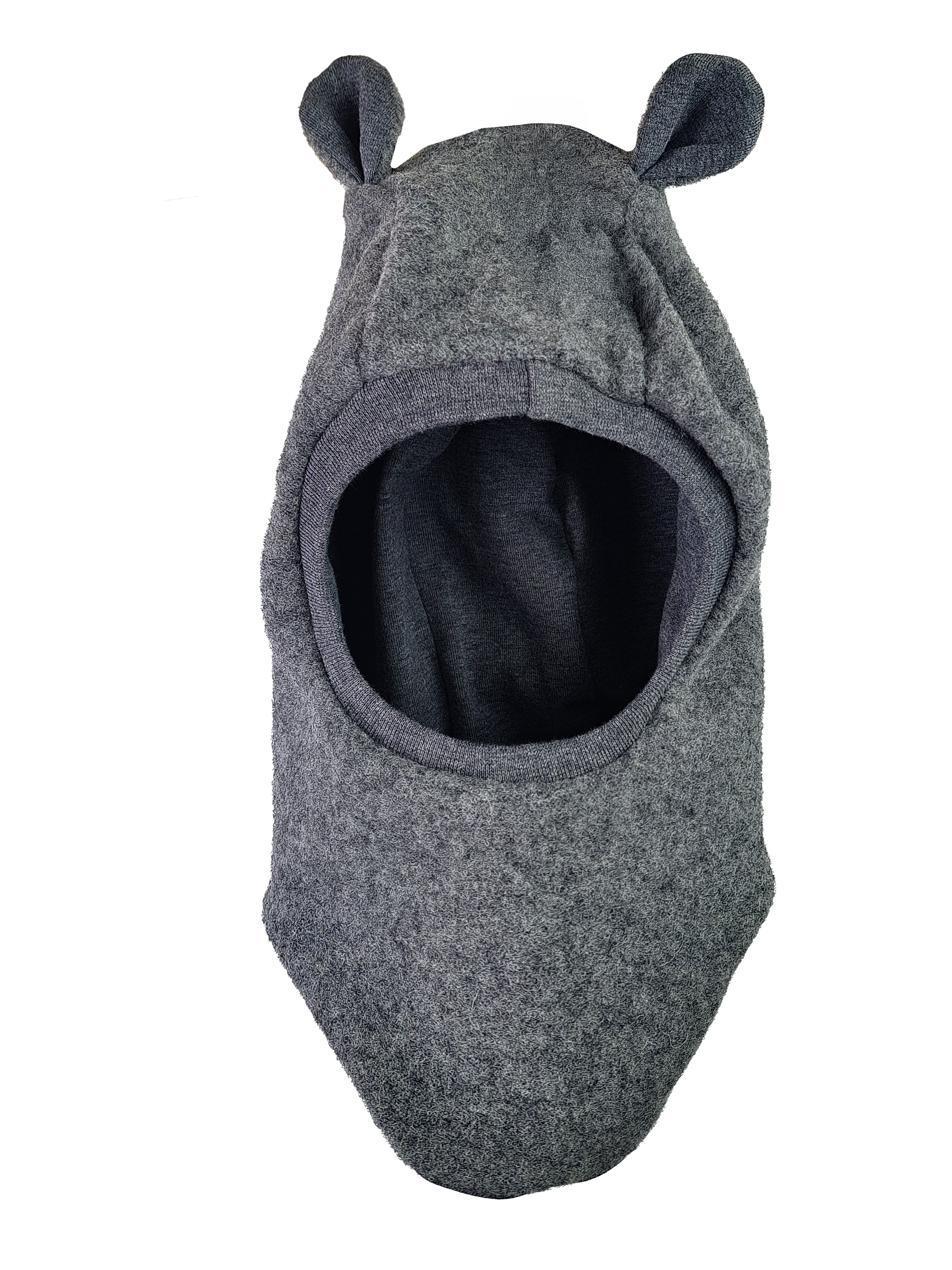 Schlupfmütze aus Merino Wollfleece grau