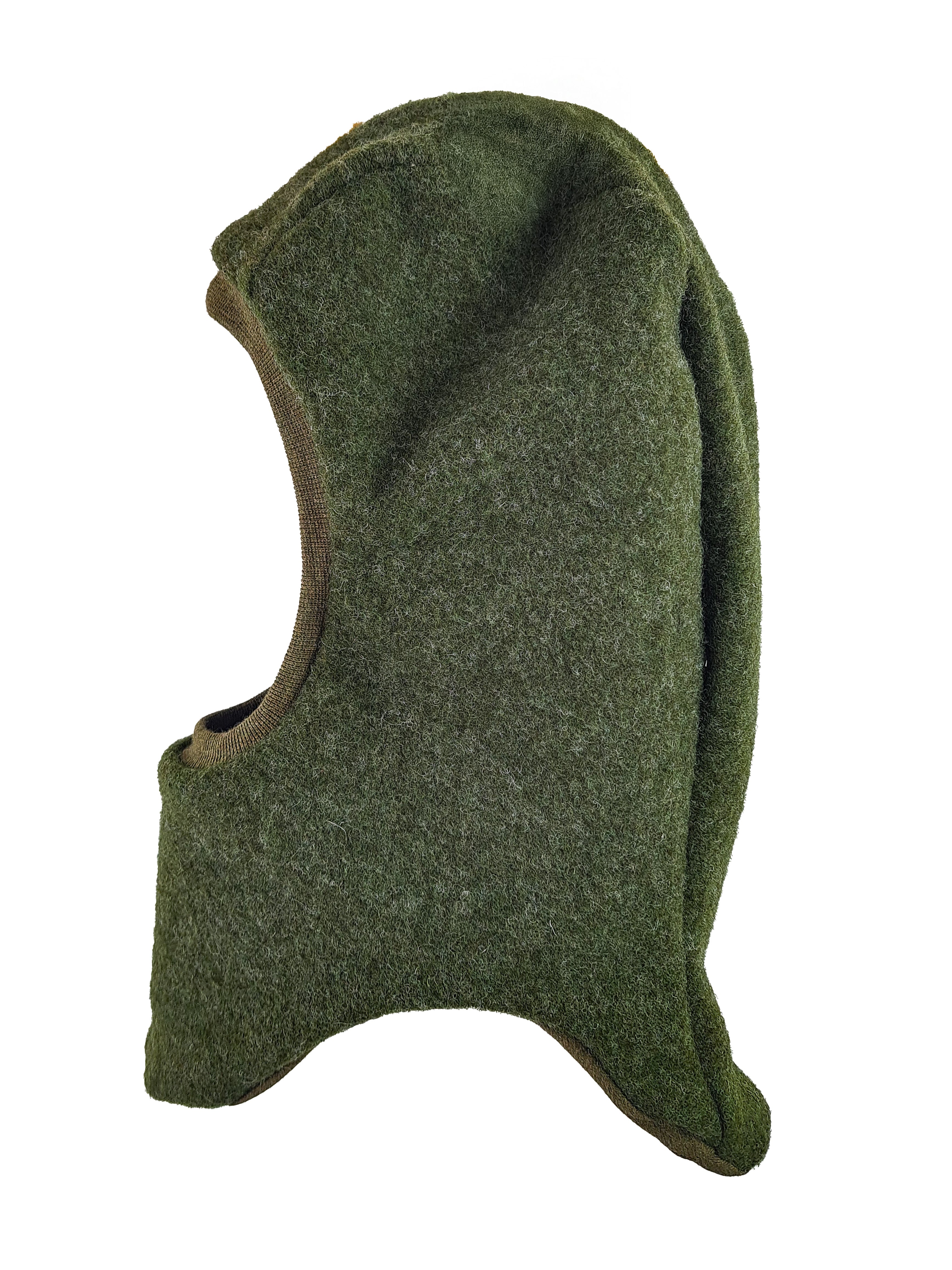 Schlupfmütze Merino Wollfleece moosgrün 38-40