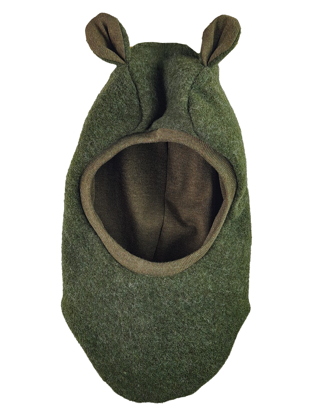 Schlupfmütze aus Merino Wollfleece moosgrün