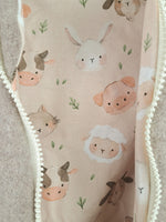 Walkjacke sand meliert mit Bauernhoftierchen