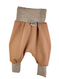 Harem pants, fine rib, nut