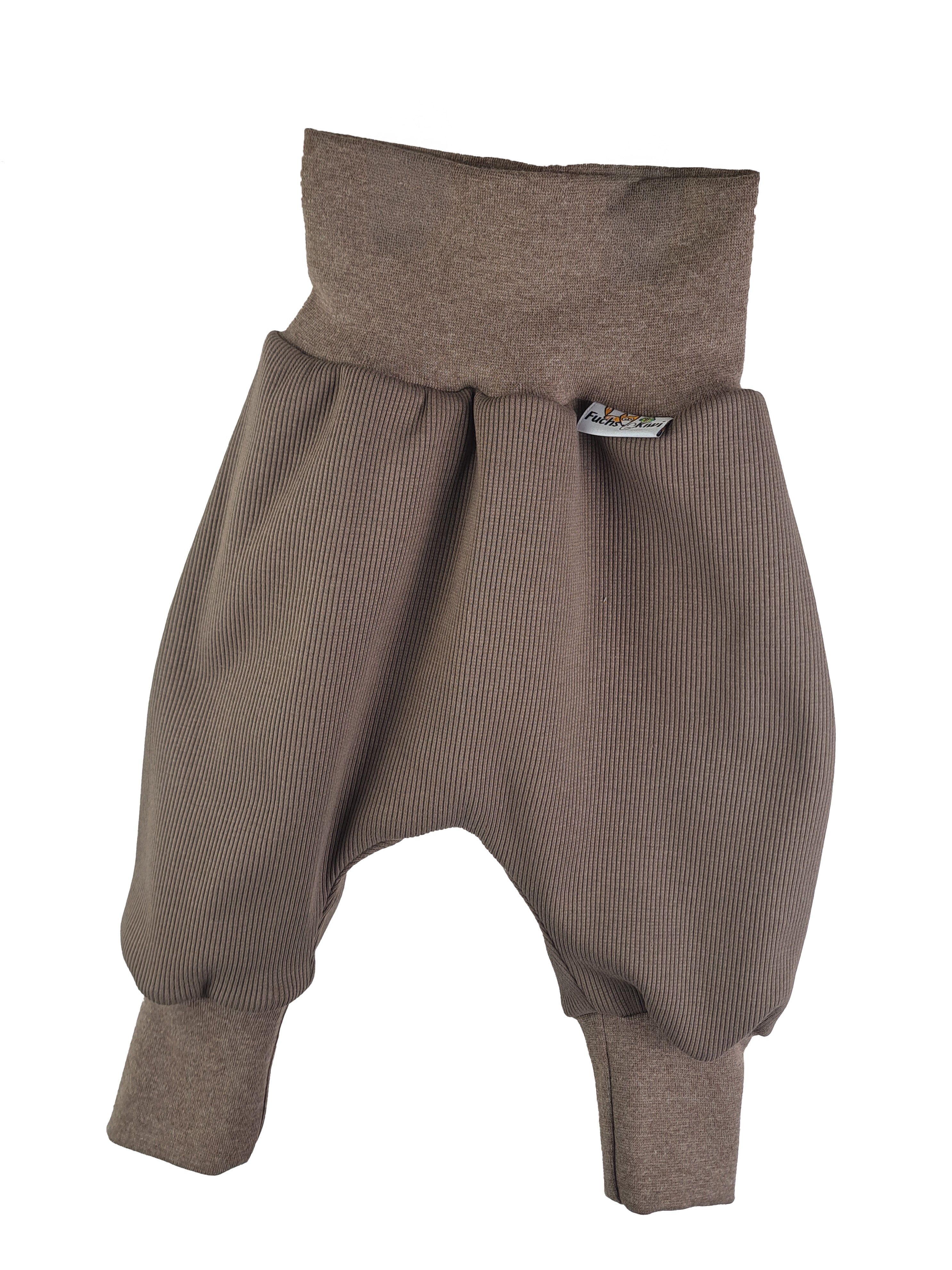 Harem pants fine ribbing taupe