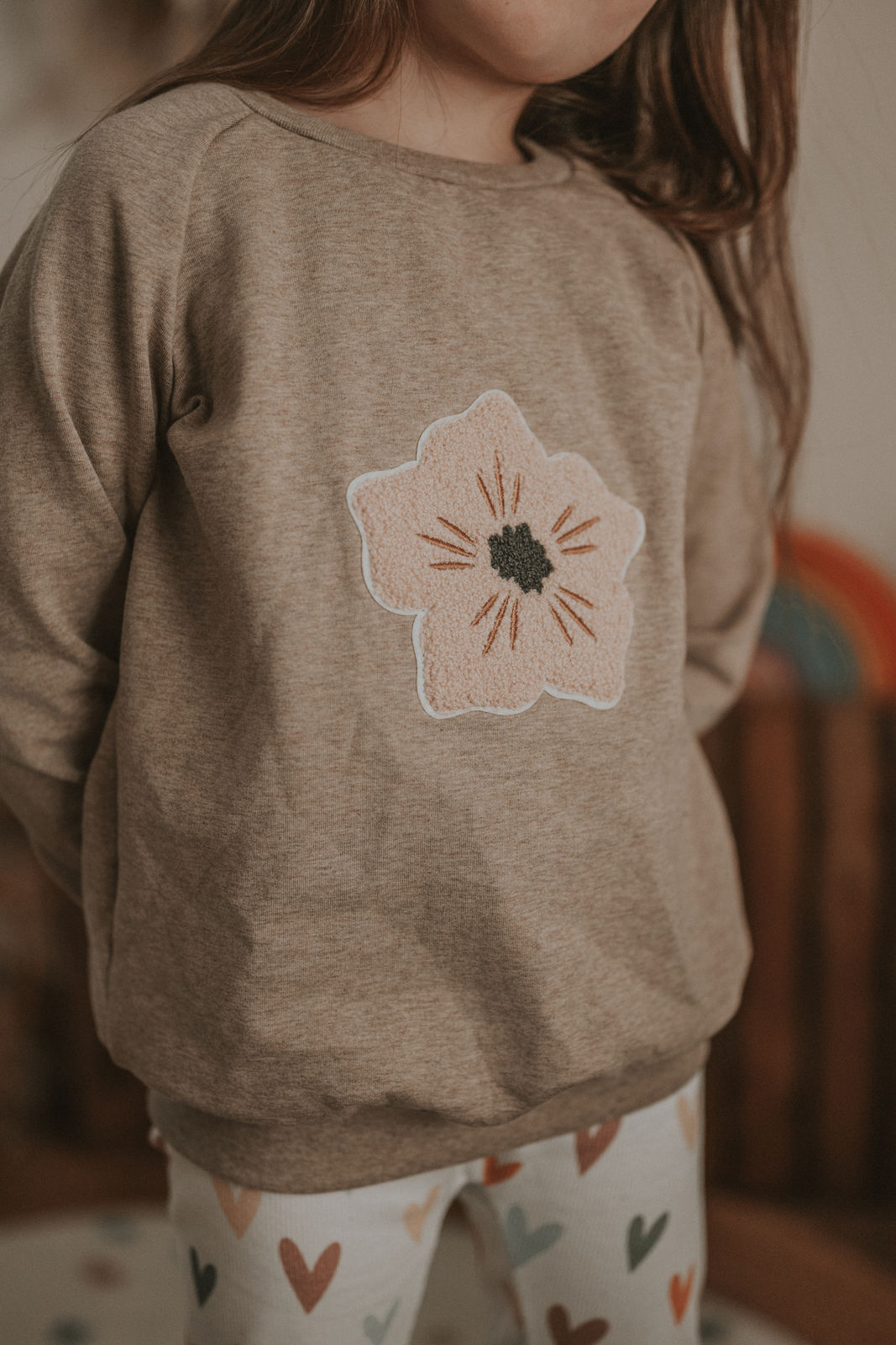 Pullover Blumentraum-Patch sand