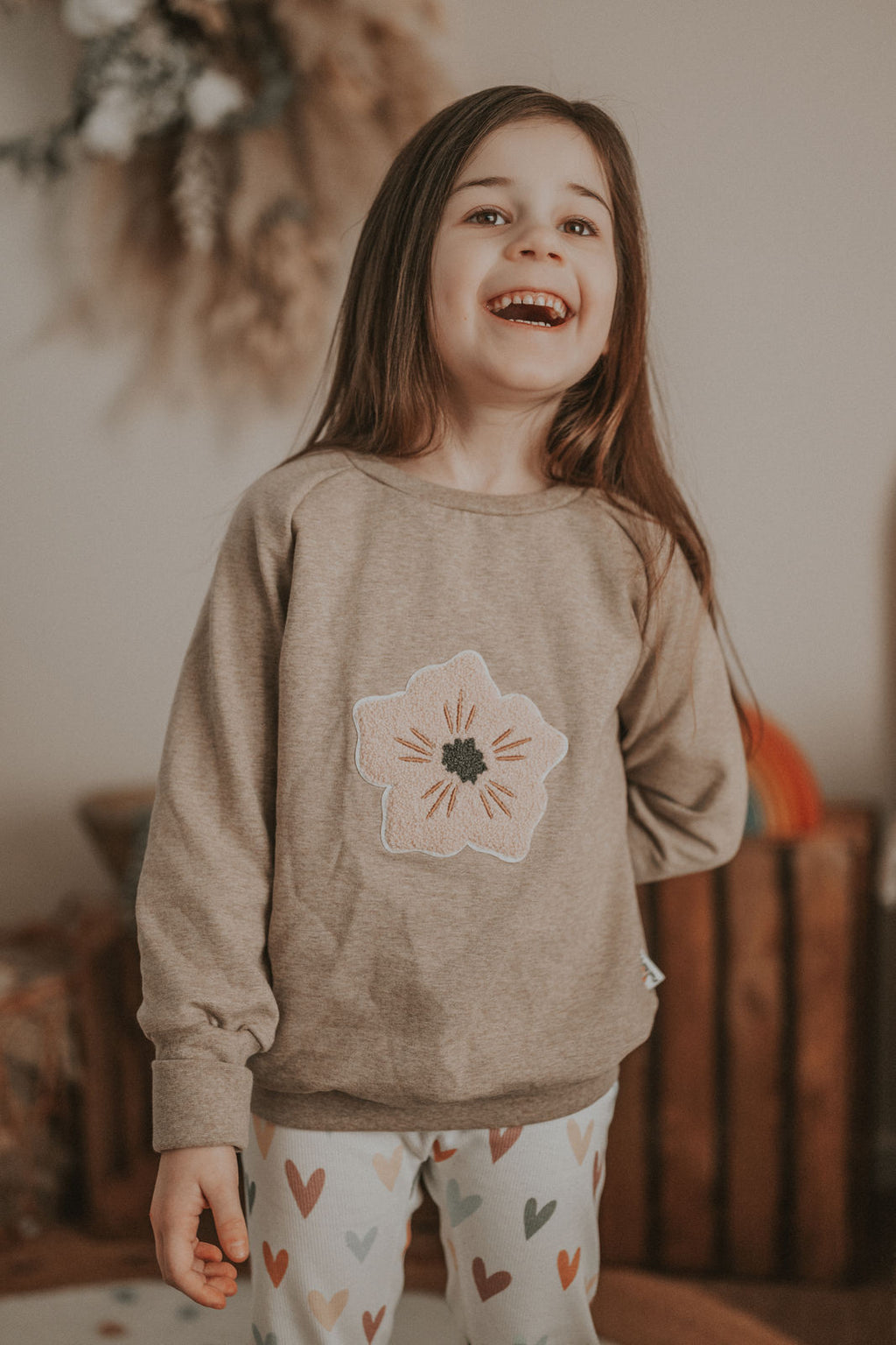 Pullover Blumentraum-Patch sand
