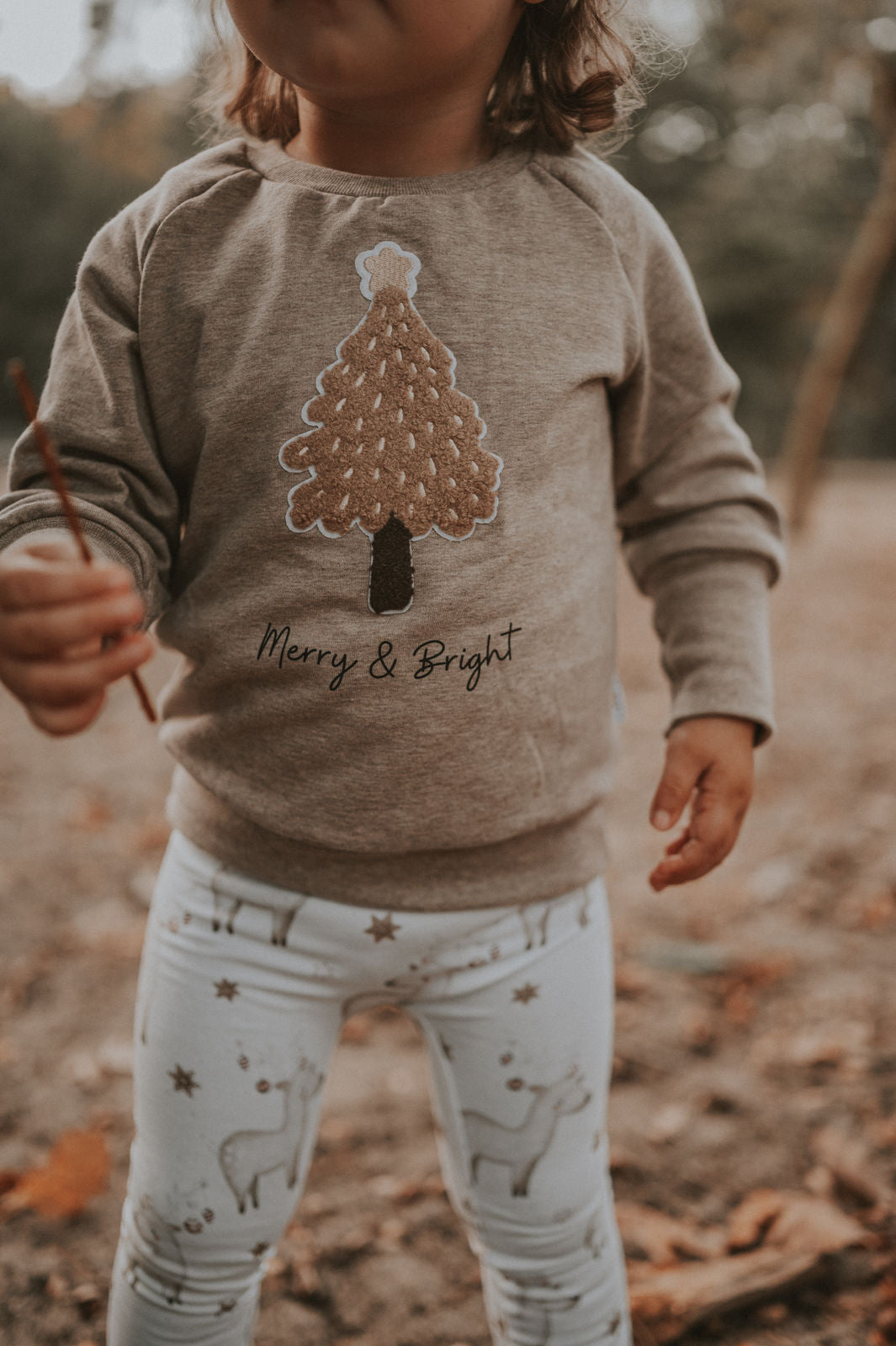 Pullover Weihnachtsbaum-Patch sand
