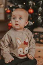 Pullover Winterreh-Patch sand