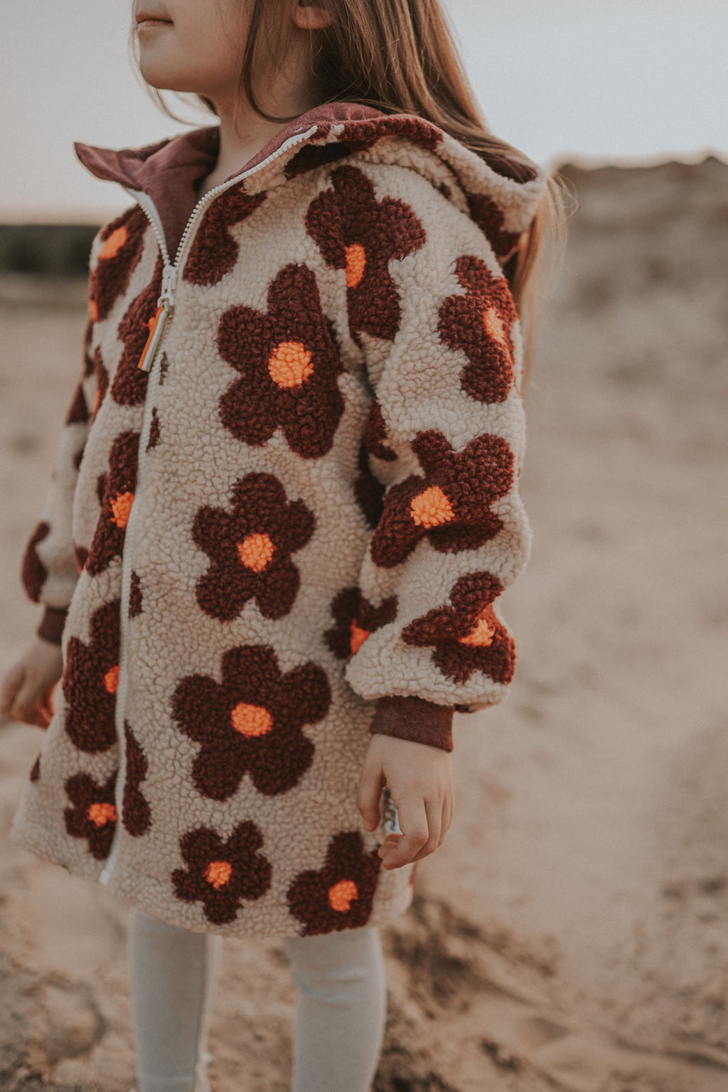 Fleece jacket with floral print